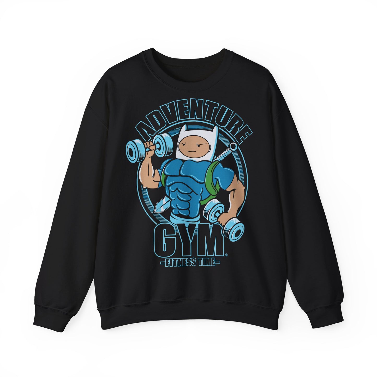 Adventure Gym Fitness Time Crewneck Sweatshirt Only Black