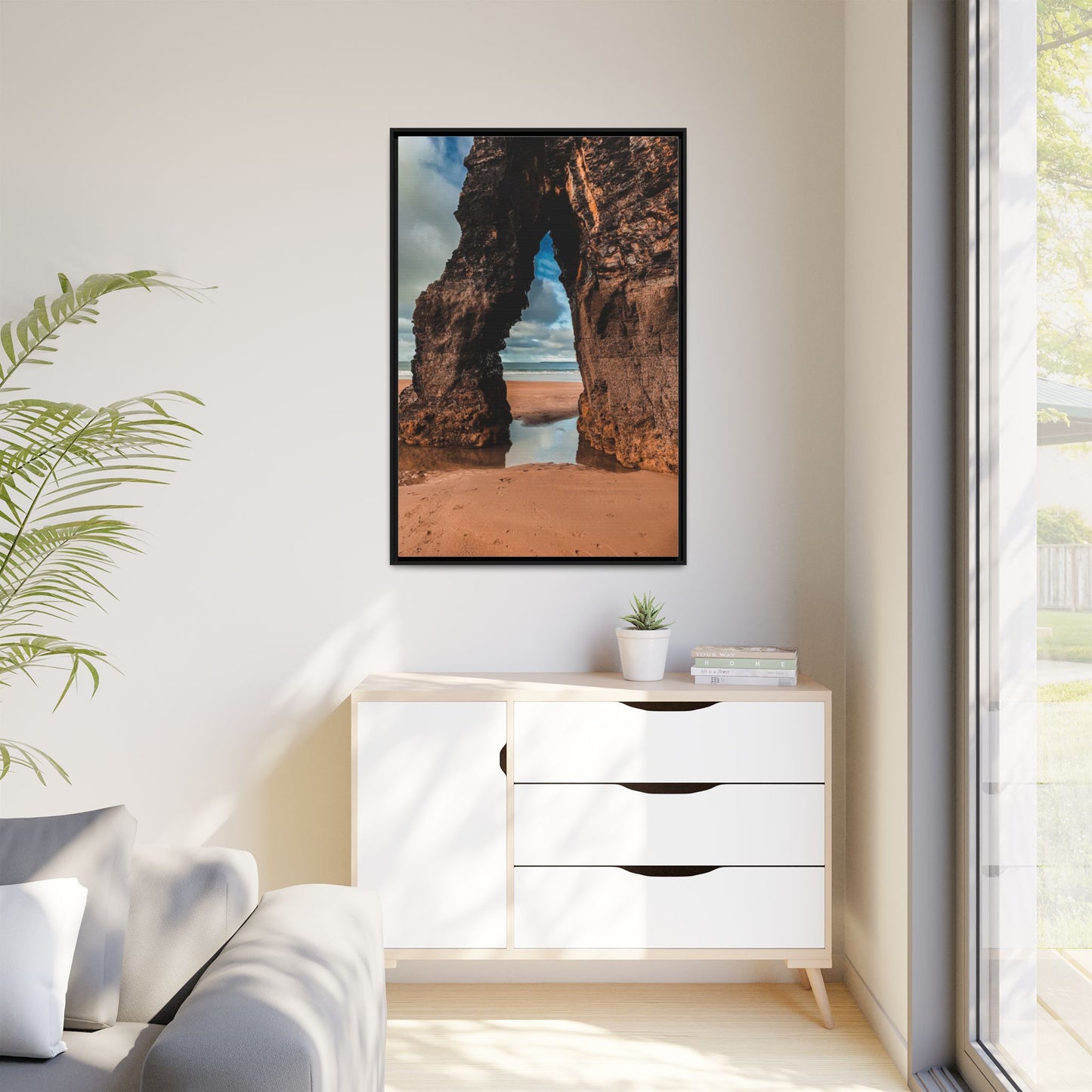 Ballybunion Cliff Matte Canvas, Framed (Multi-color)