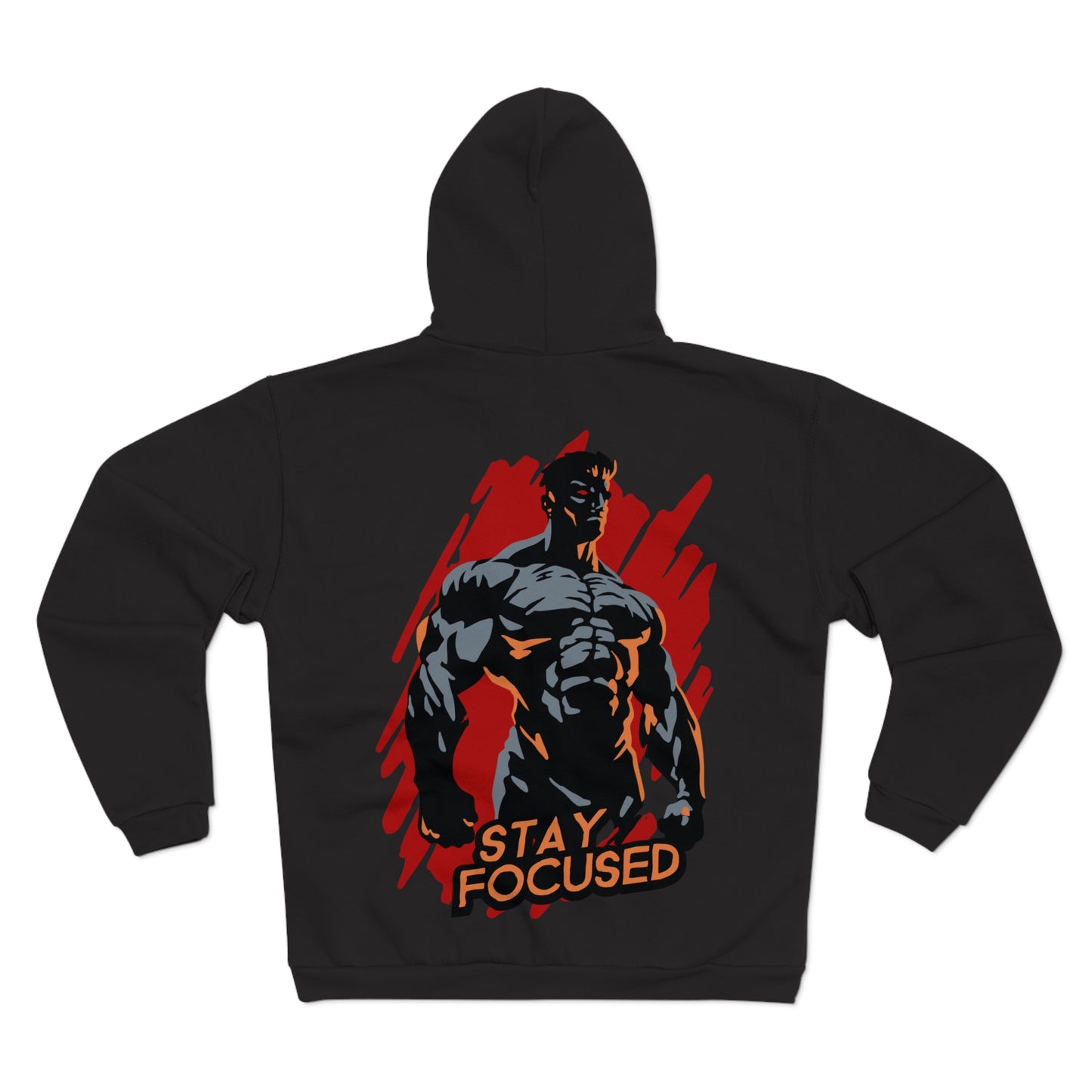 Stay Focused Graphic Unisex Hooded Zip Sweatshirt