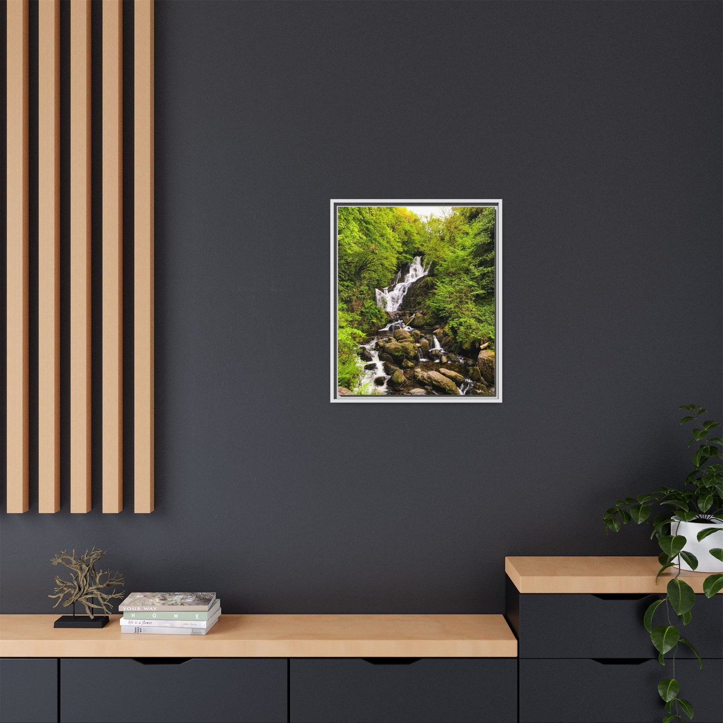Torc Waterfall Matte Canvas, Framed (Multi-color)