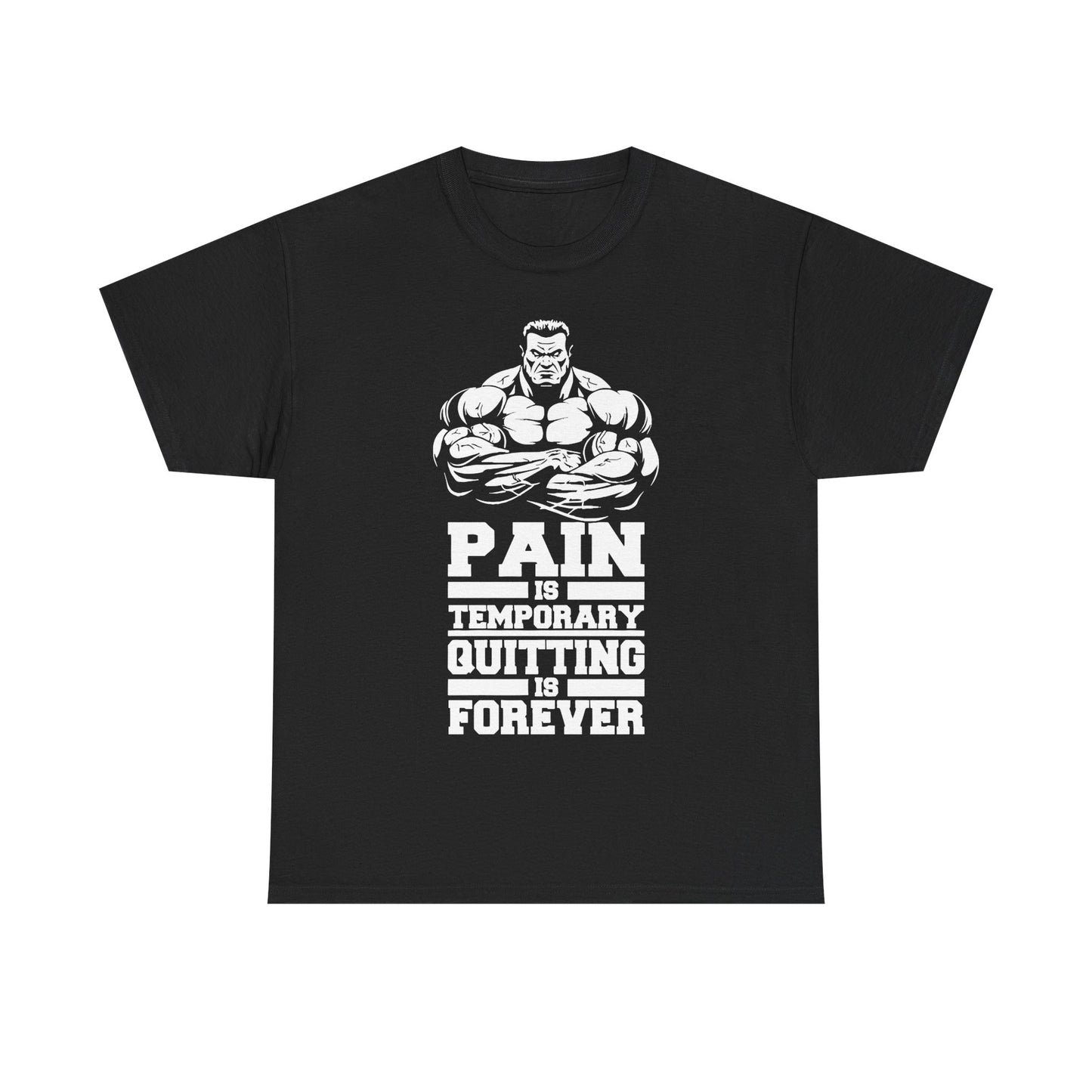 Motivational Fitness Tee - 'Pain is Temporary, Quitting is Forever'