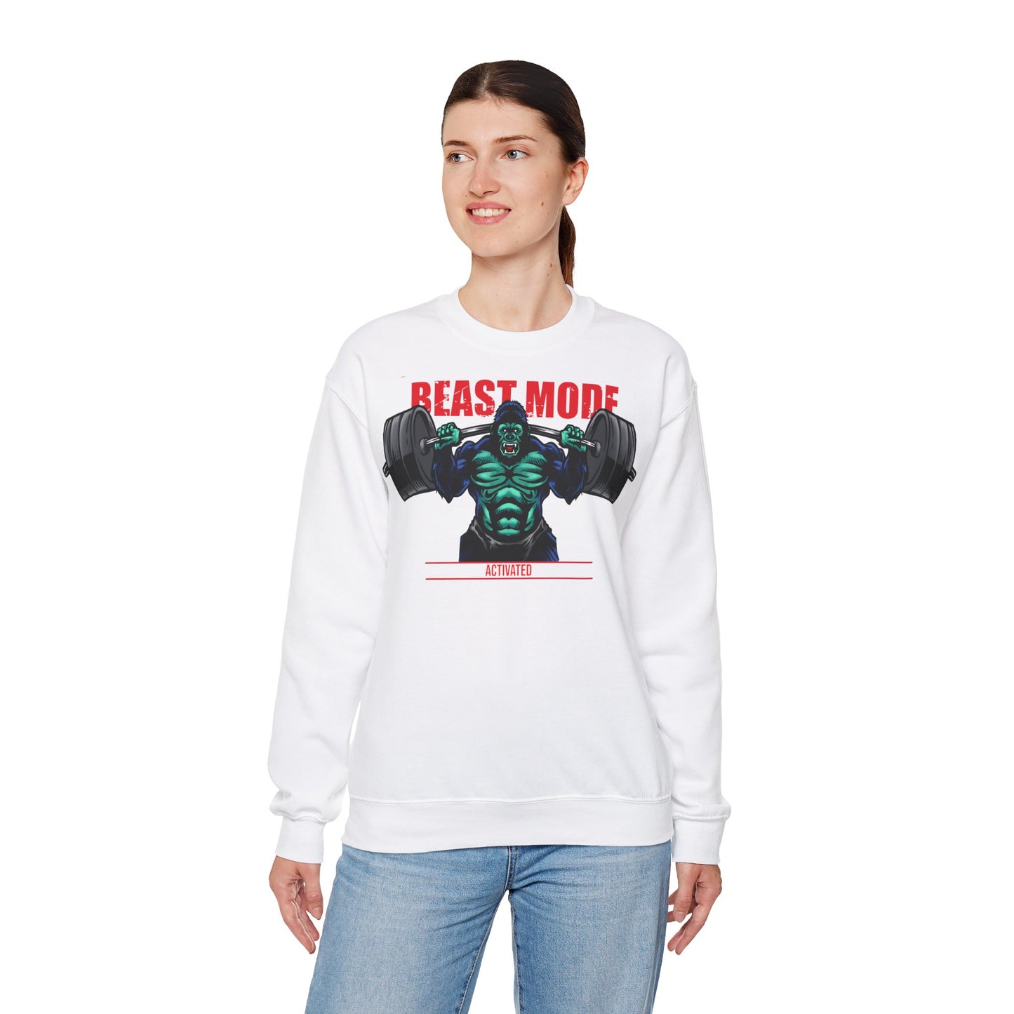 Beast Mode Unisex Heavy Blend™ Crewneck Sweatshirt – Perfect for Fitness Enthusiasts and Gym Lovers