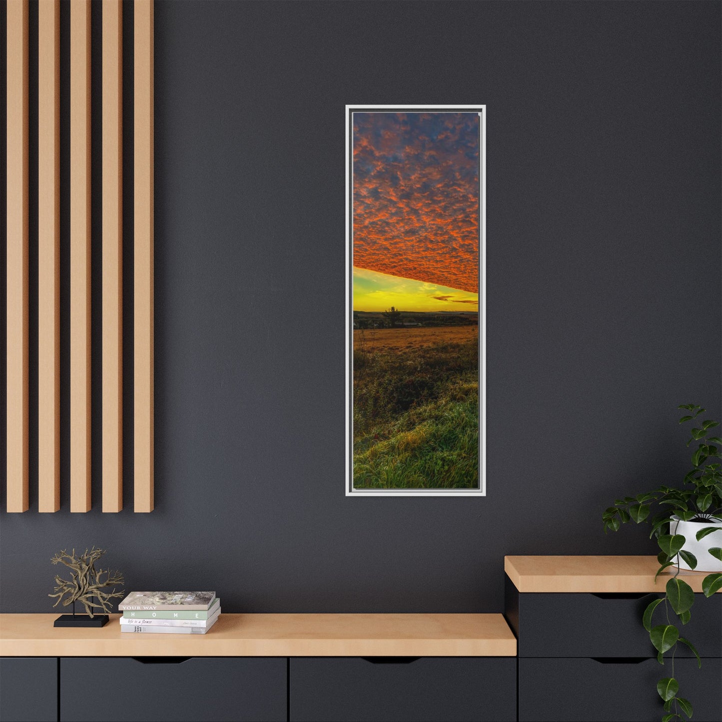 Cloudy Sunset Matte Canvas, Framed (Multi-color)