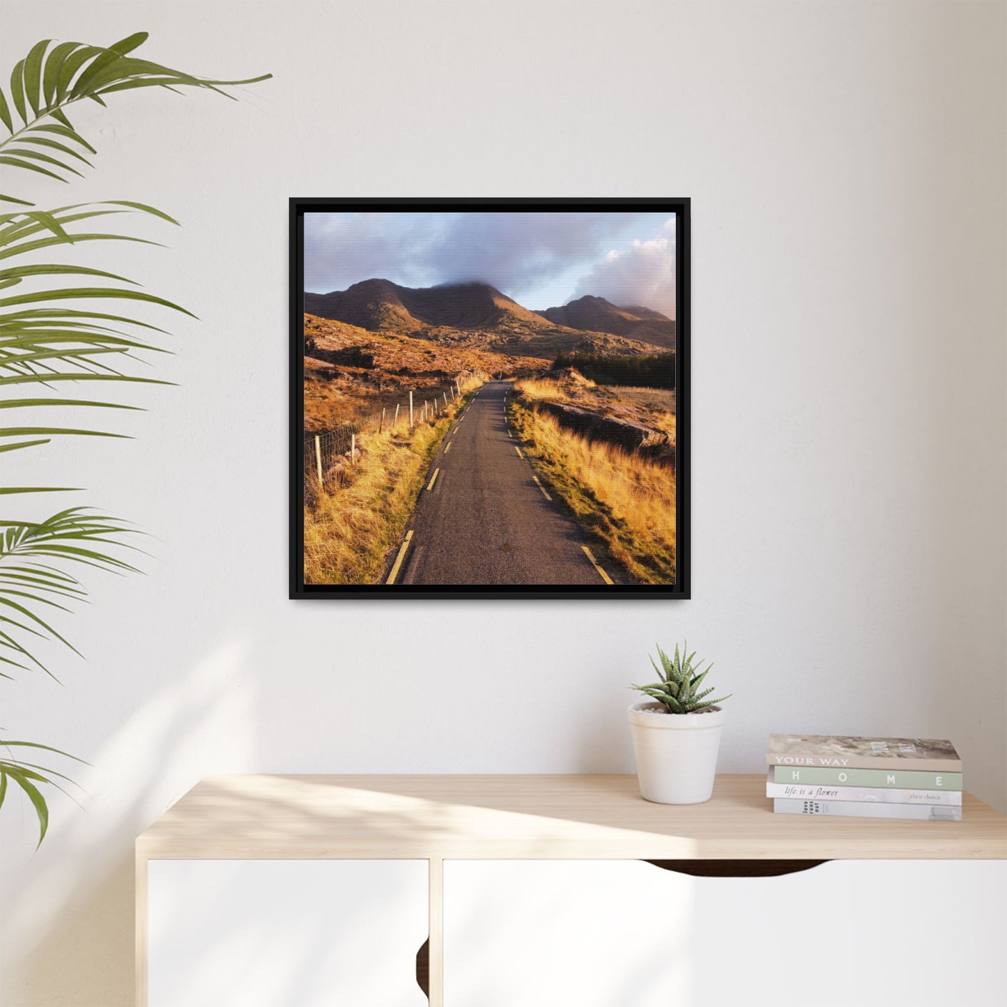 Sunset Road Matte Canvas, Framed (Multi-color)
