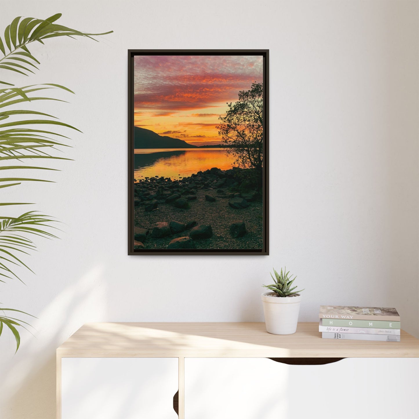 Sunset in Kerry Matte Canvas, Framed (Multi-color)