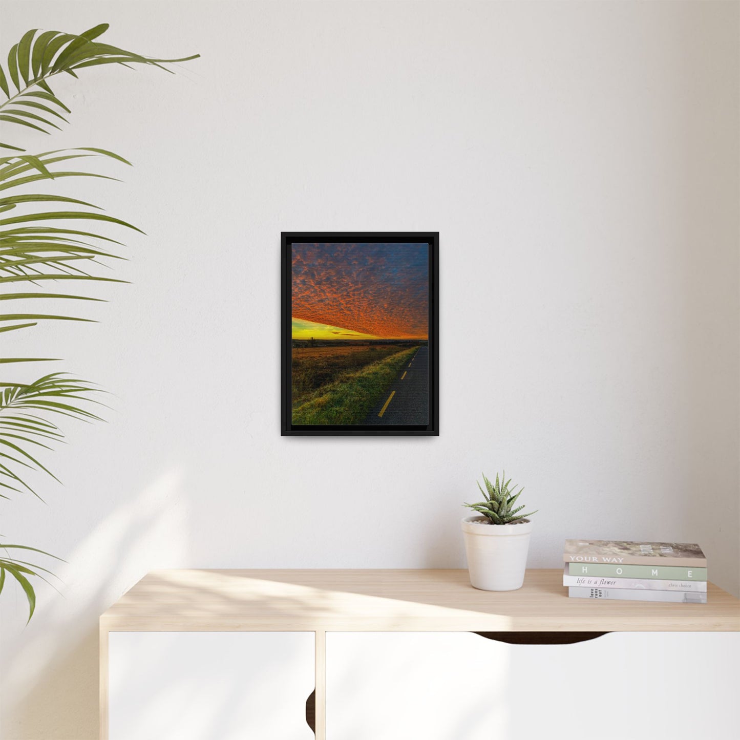Cloudy Sunset Matte Canvas, Framed (Multi-color)