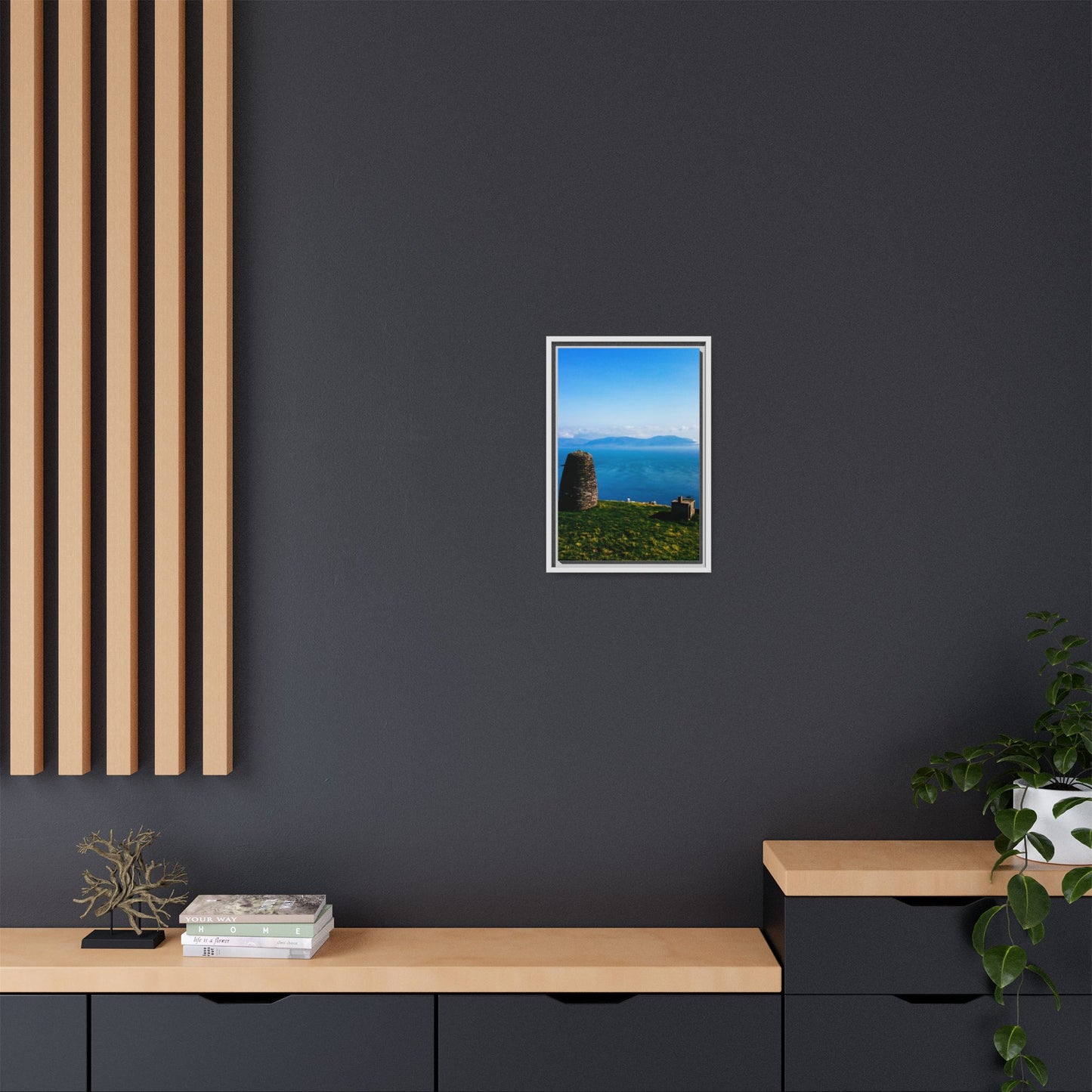 Ask Tower Matte Canvas, Framed (Multi-color)