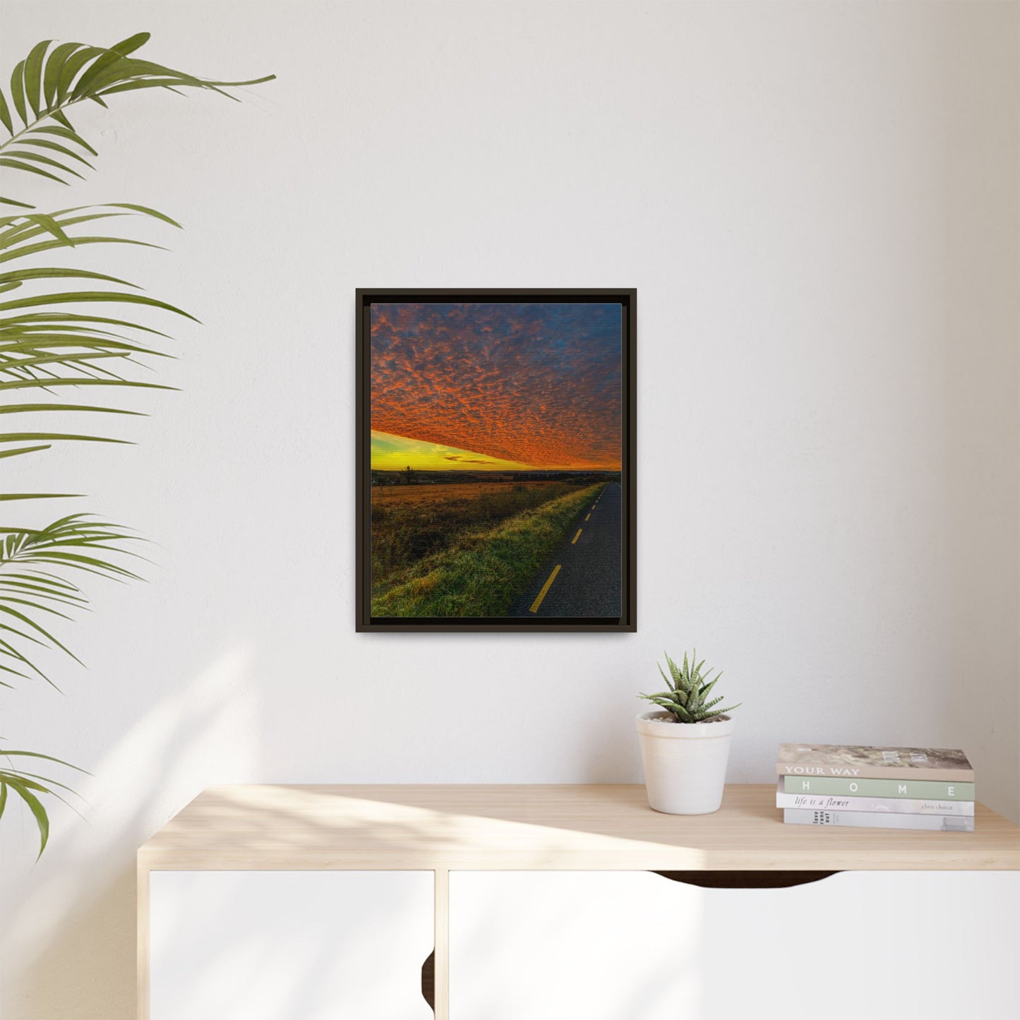 Cloudy Sunset Matte Canvas, Framed (Multi-color)