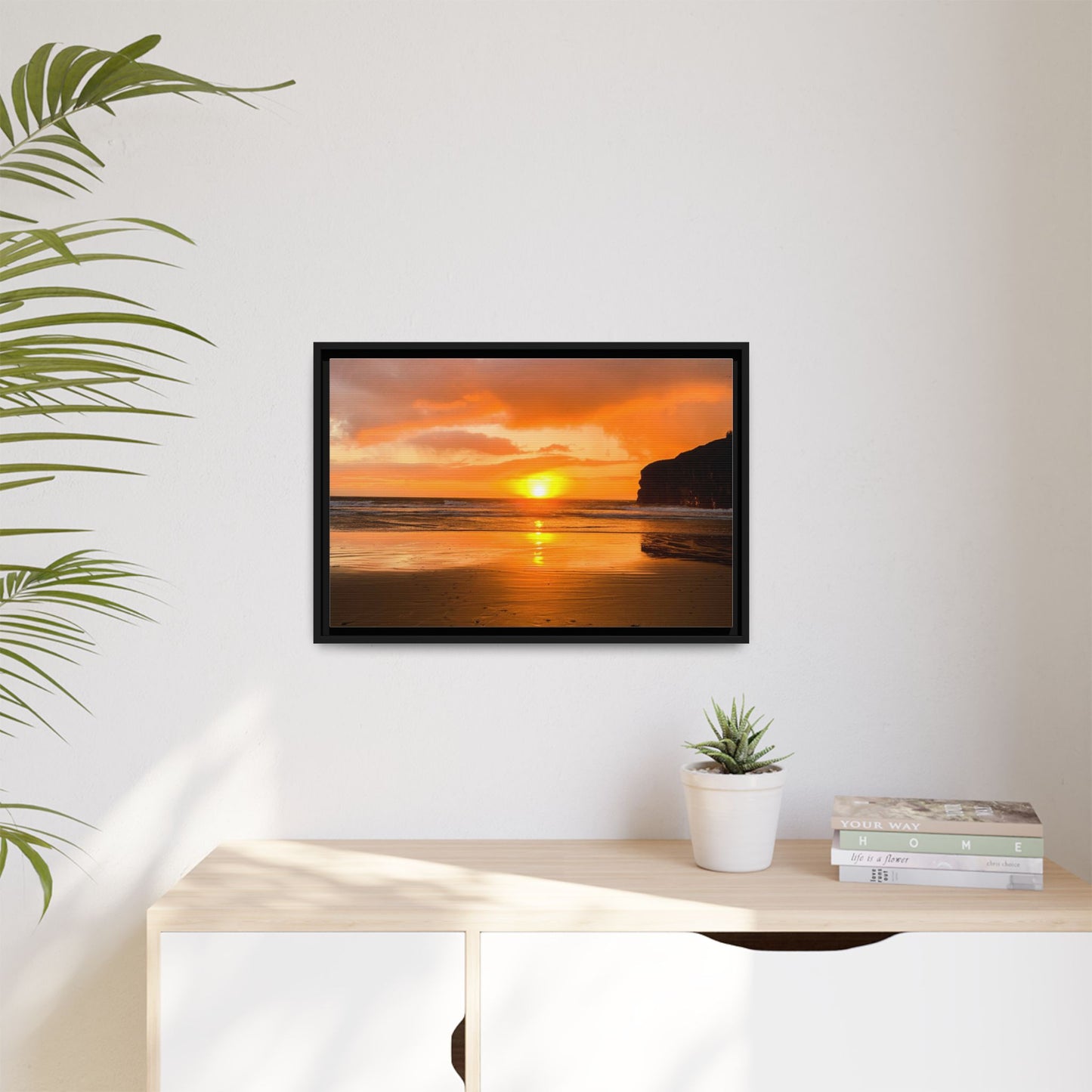 Sunset in Ballybunion Matte Canvas, Framed (Multi-color)