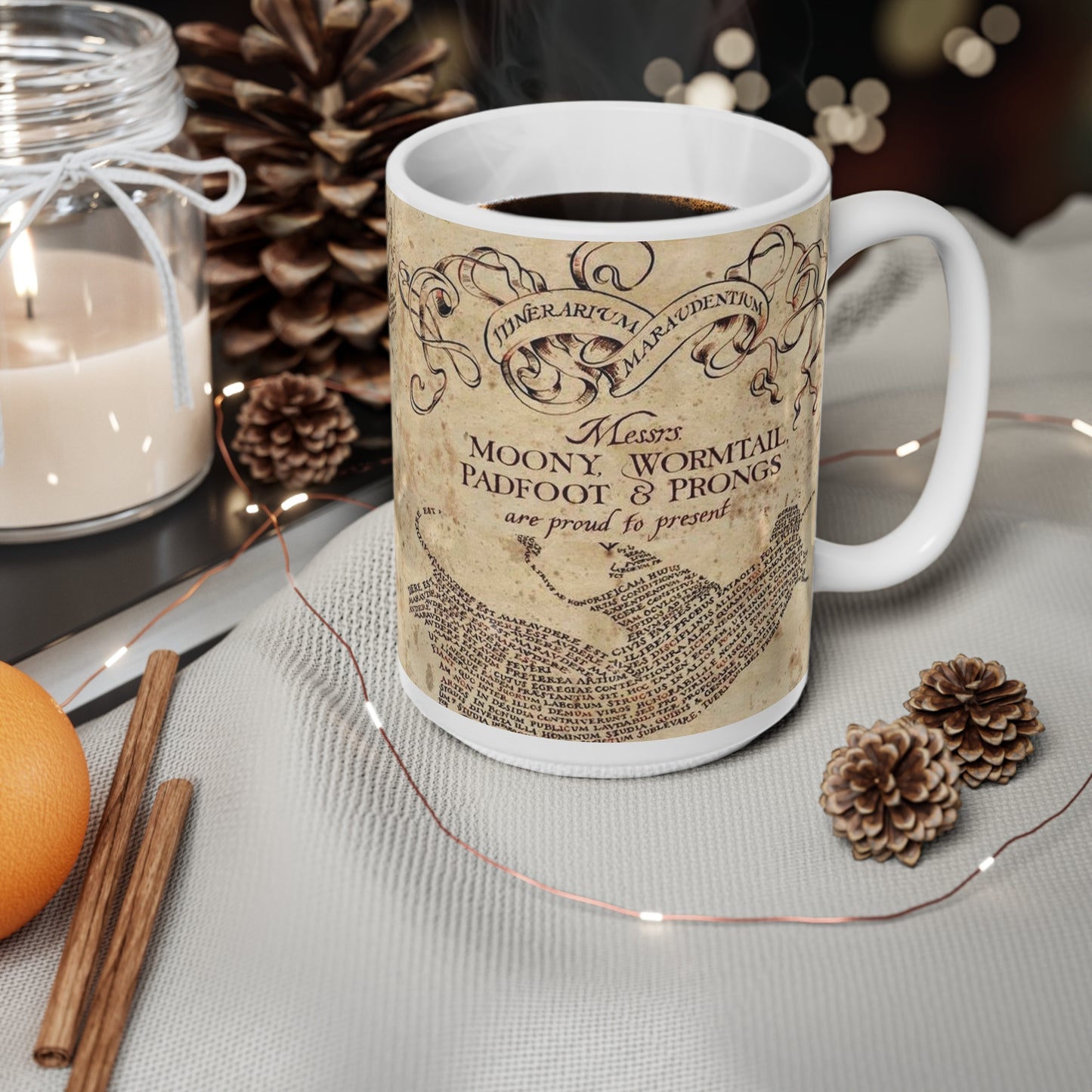 The Marauder's Map Ceramic Coffee Cups - Harry Potter Themed Mugs, 11oz & 15oz