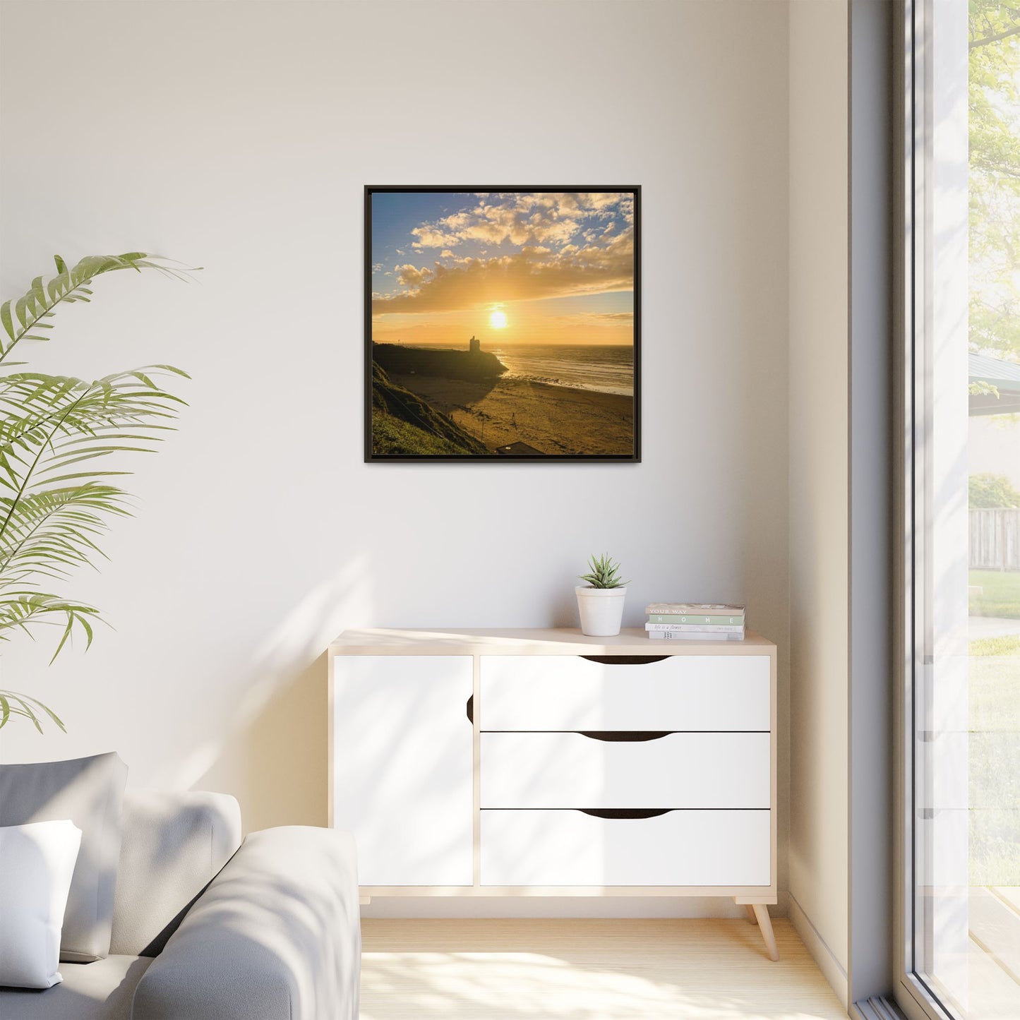Ballybunion Sunset Castle Matte Canvas, Framed (Multi-color)