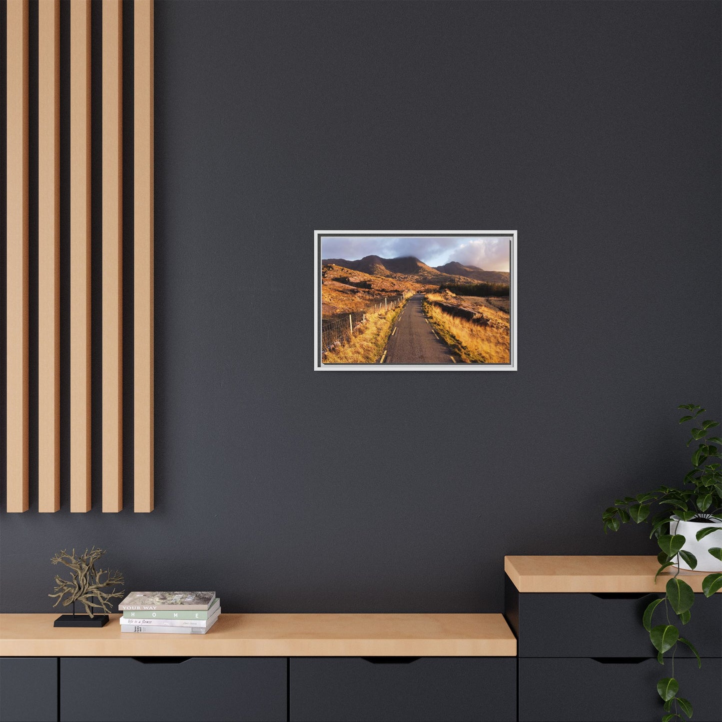 Sunset Road Matte Canvas, Framed (Multi-color)
