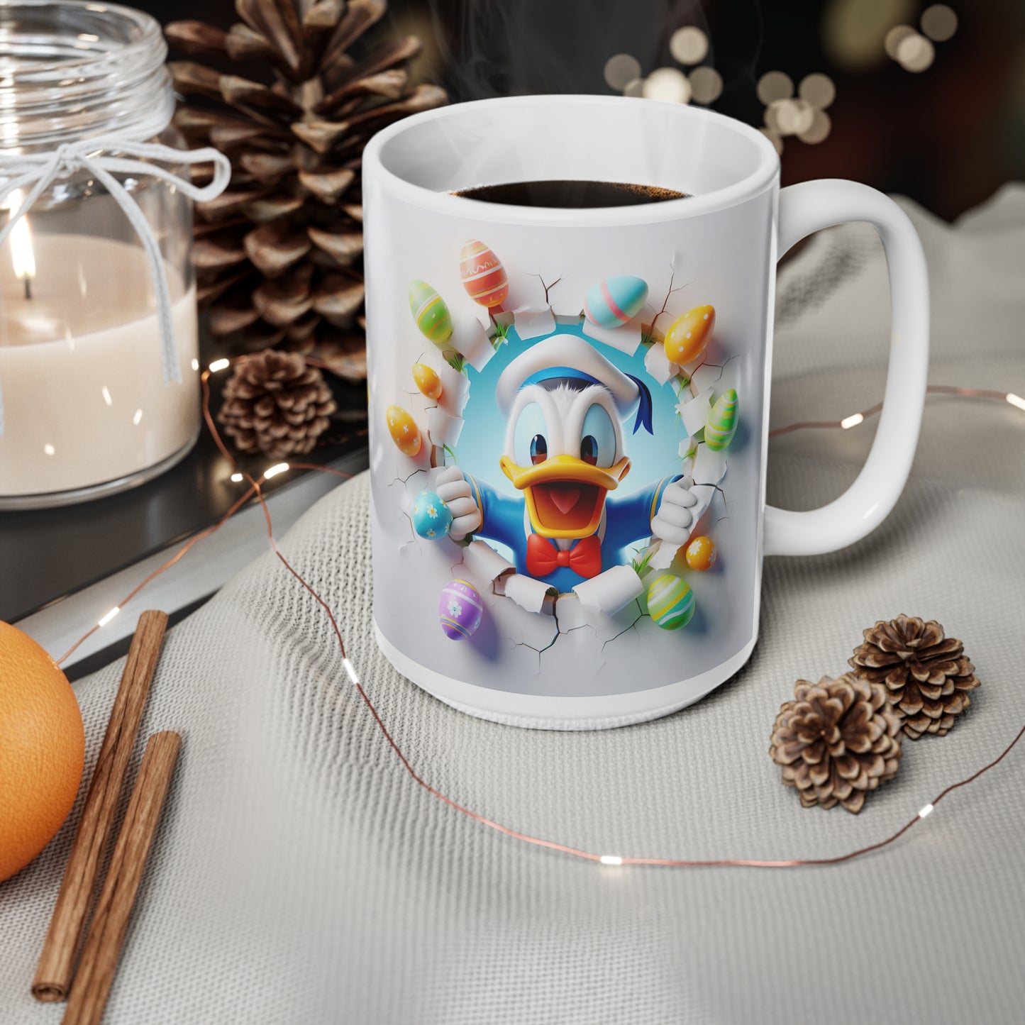 Whimsical Easter Ceramic Coffee Cups – 11oz & 15oz with Playful Duck Design