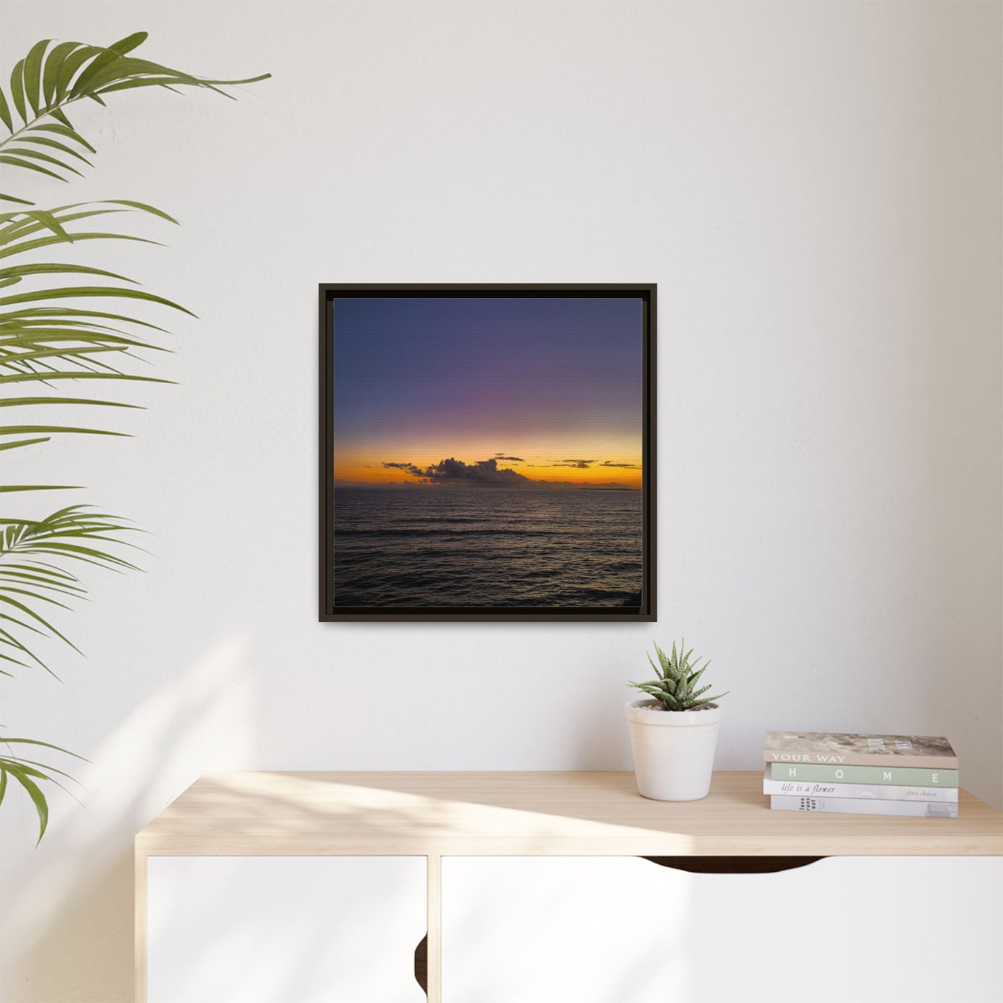 Sunset in Ocean 2 Matte Canvas, Framed (Multi-color)