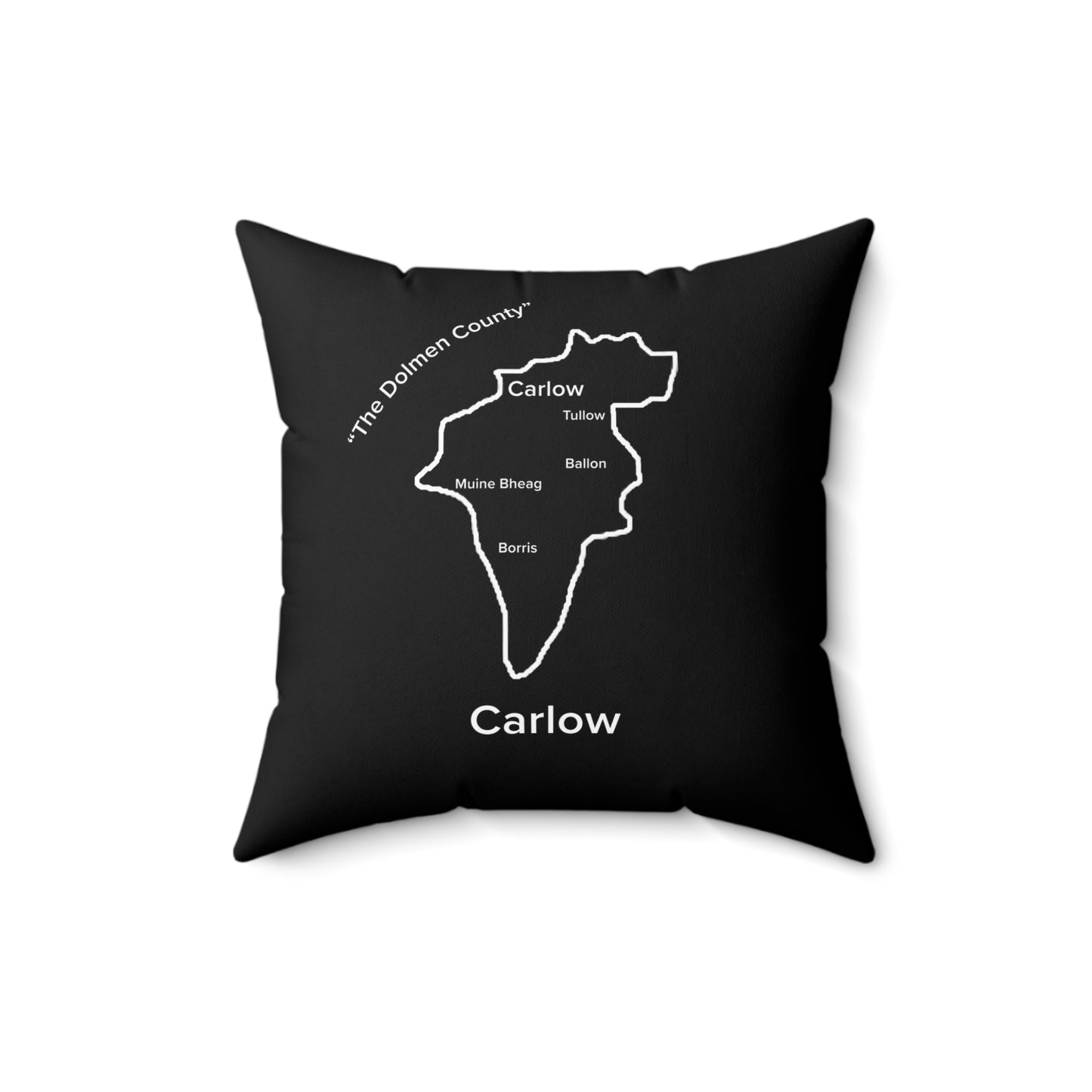 Carlow Spun Polyester Square Pillow Black Edition 2 Sizes