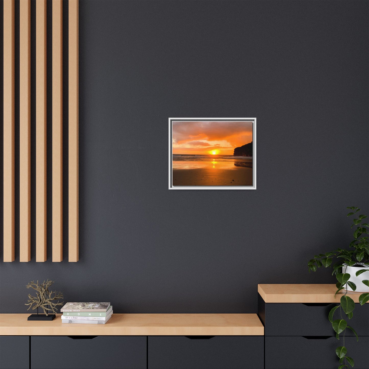 Sunset in Ballybunion Matte Canvas, Framed (Multi-color)