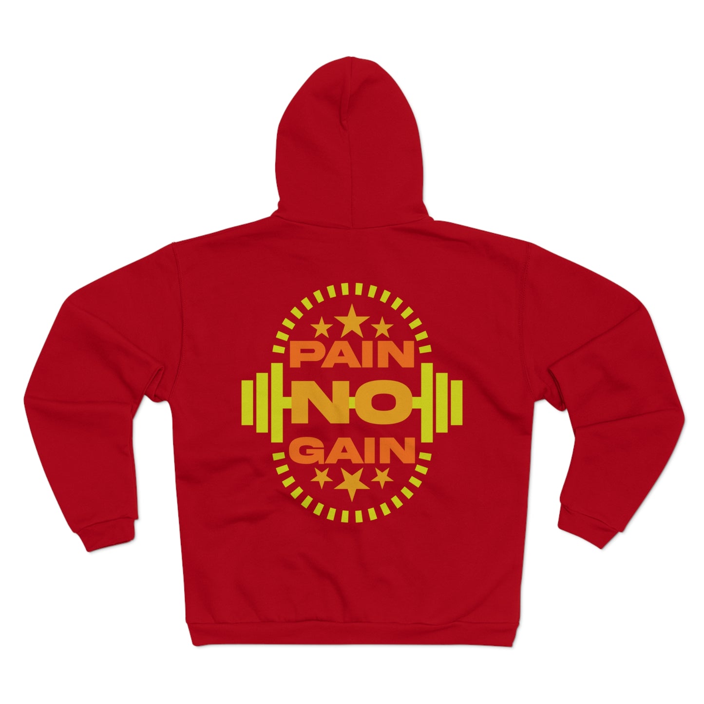 Motivational Pain No Gain Zip Hoodie for Fitness Enthusiasts