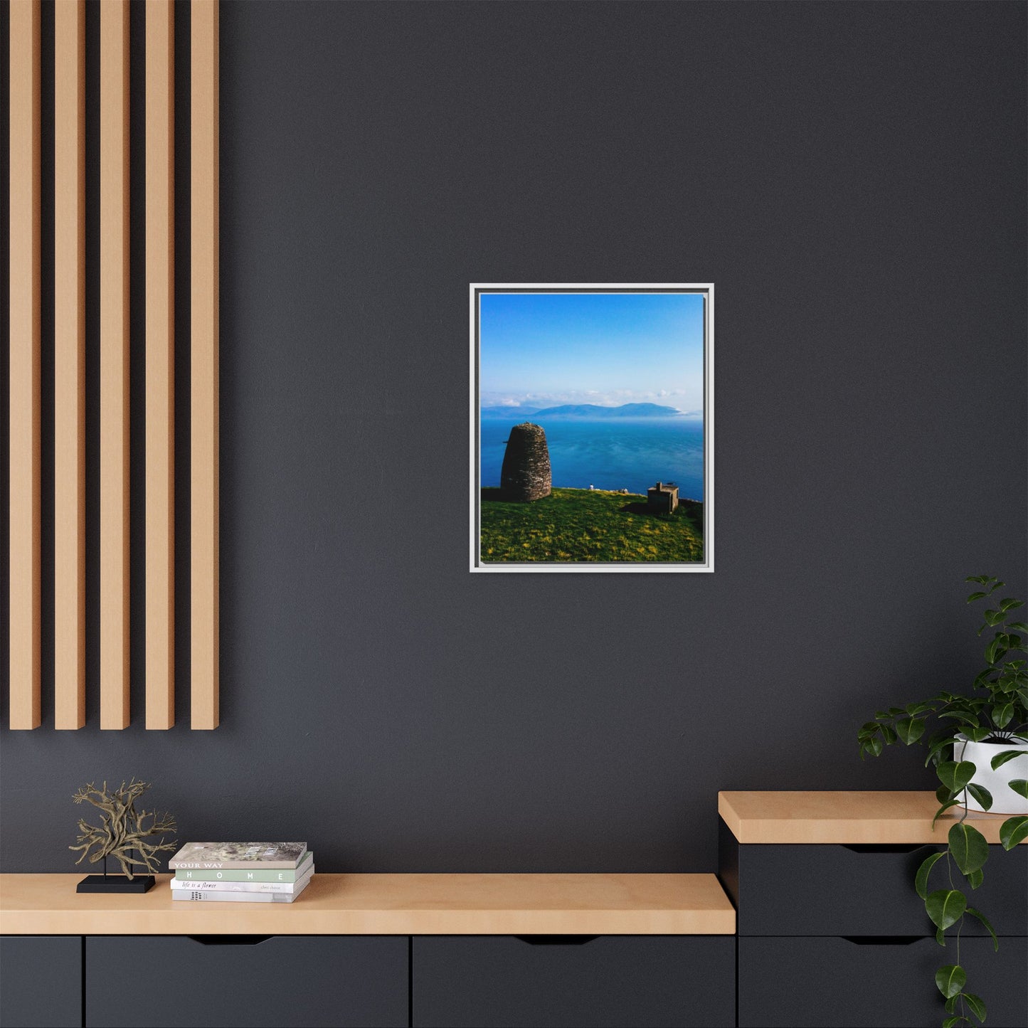 Ask Tower Matte Canvas, Framed (Multi-color)