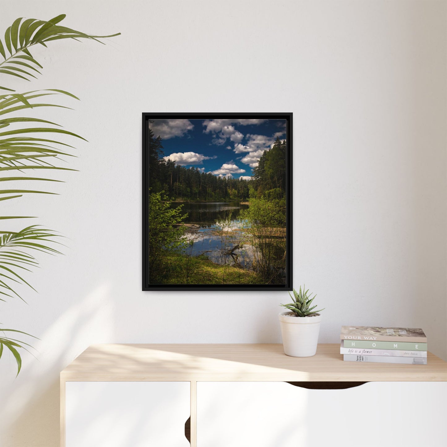Vilnius Lake Matte Canvas, Framed (Multi-color)