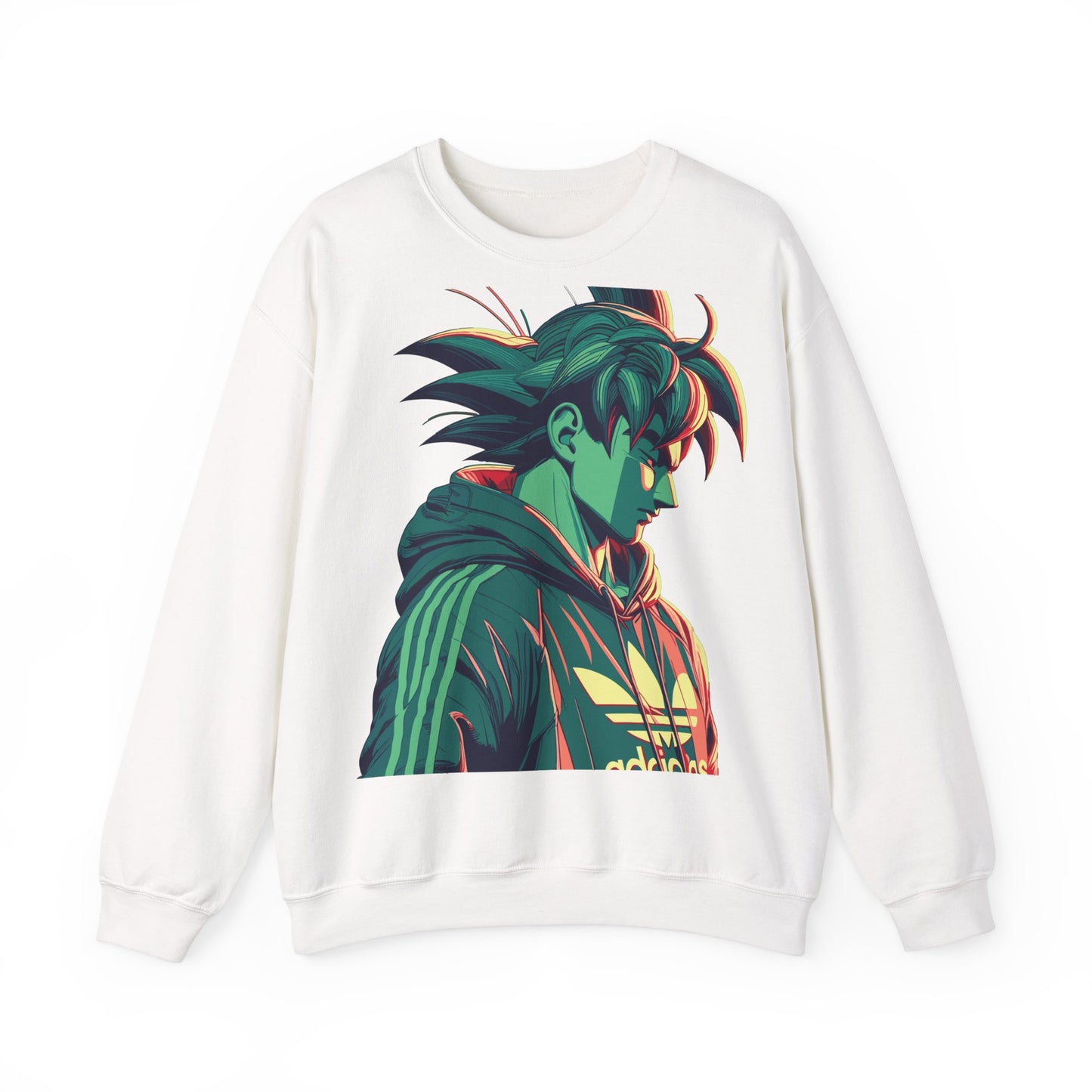 Anime-Inspired Unisex Crewneck Sweatshirt - Trendy Green Character Design