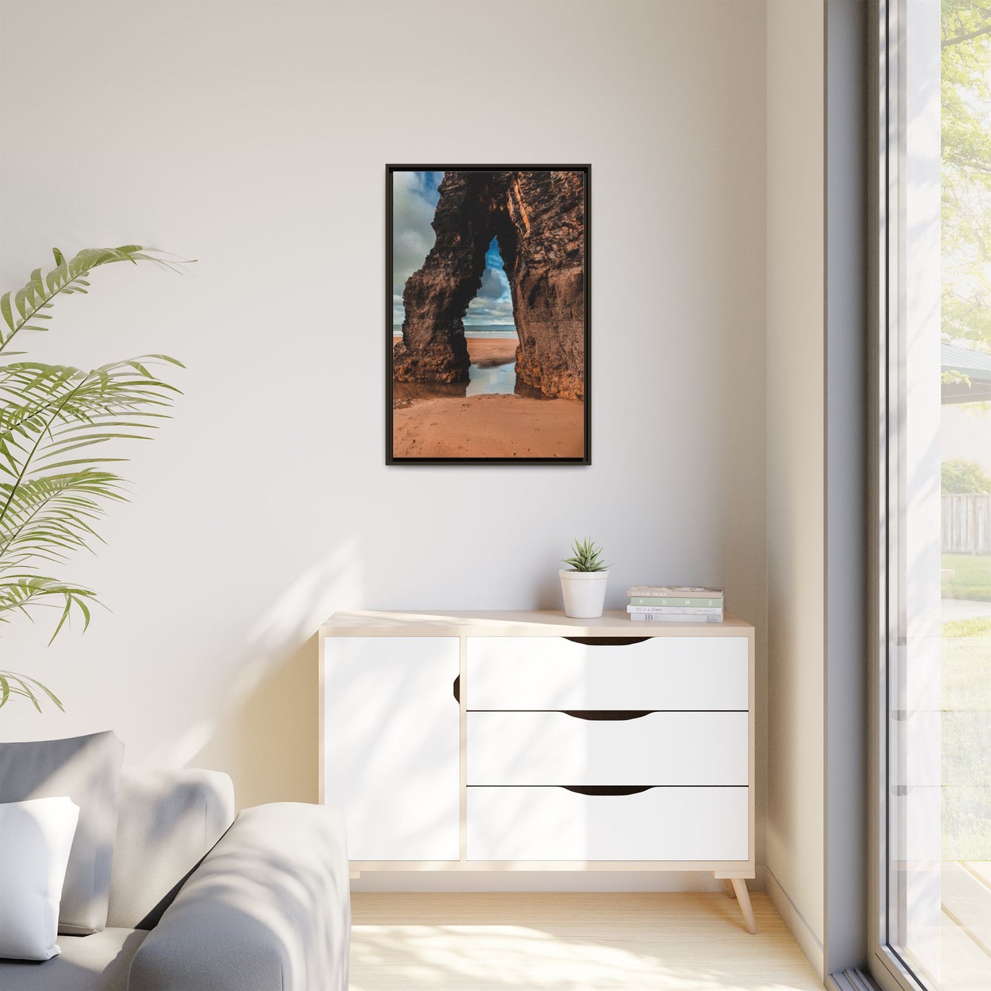 Ballybunion Cliff Matte Canvas, Framed (Multi-color)