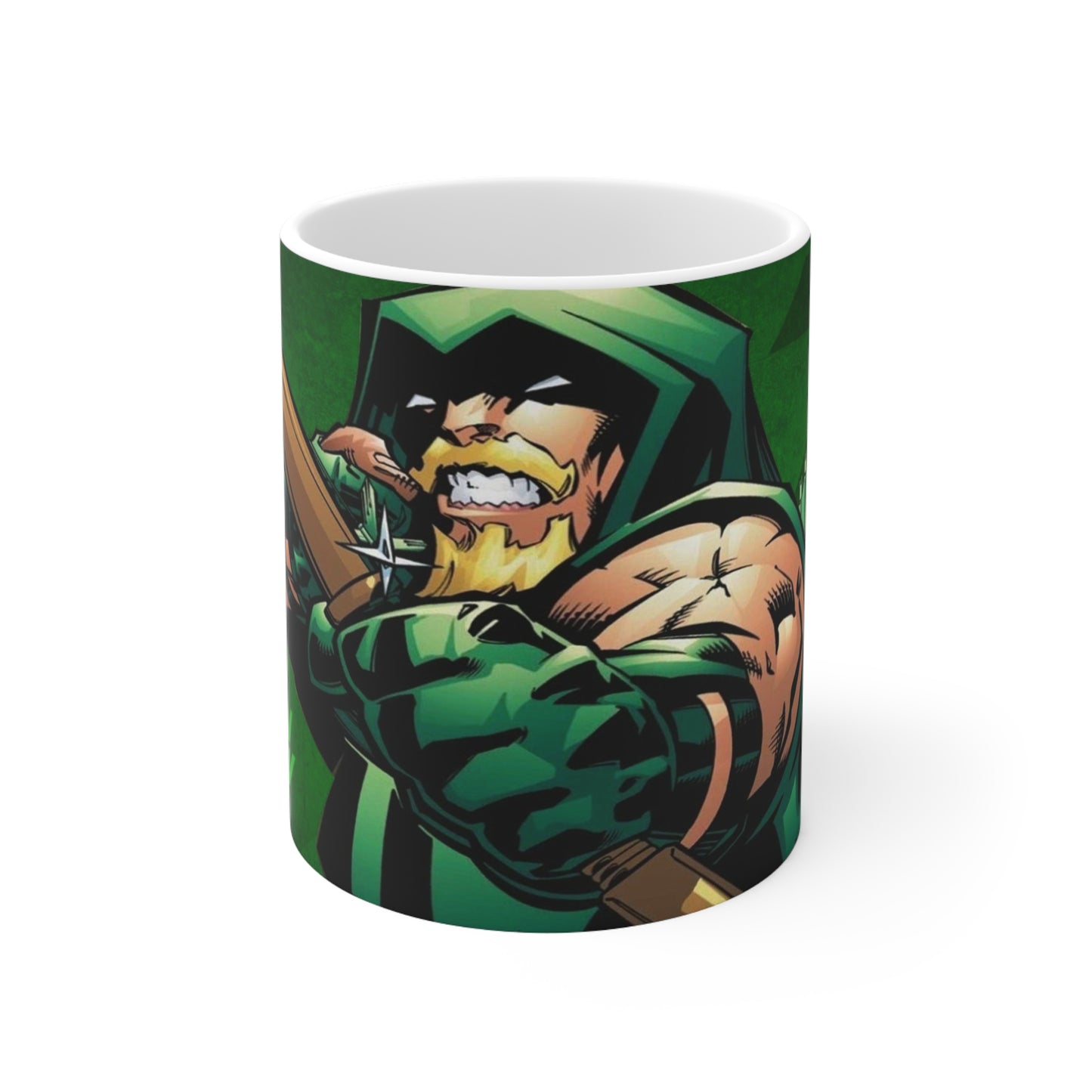 Green Arrow Ceramic Coffee Mug - 11oz & 15oz - Perfect for Comic Fans