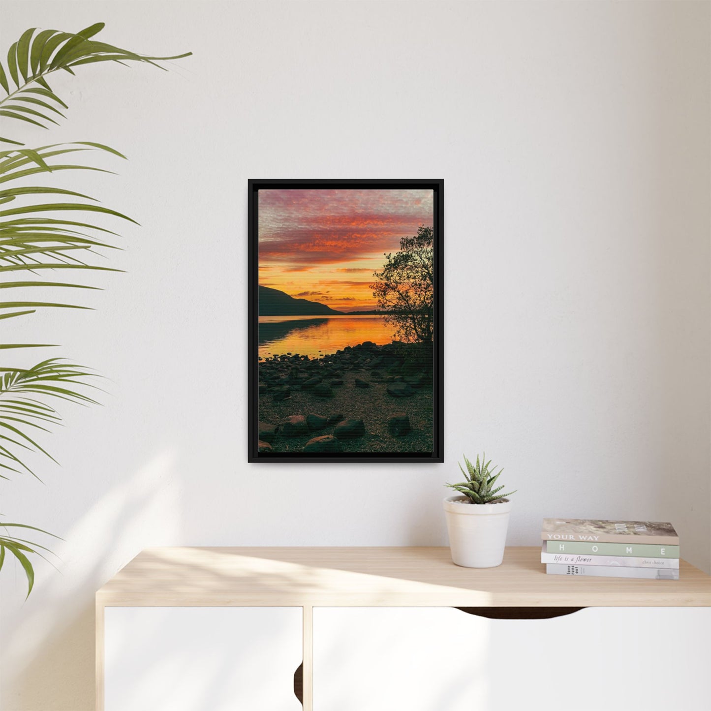 Sunset in Kerry Matte Canvas, Framed (Multi-color)