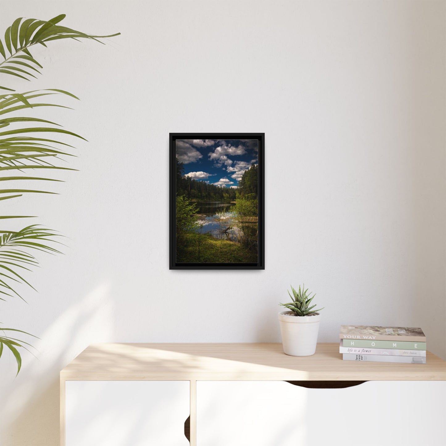 Vilnius Lake Matte Canvas, Framed (Multi-color)