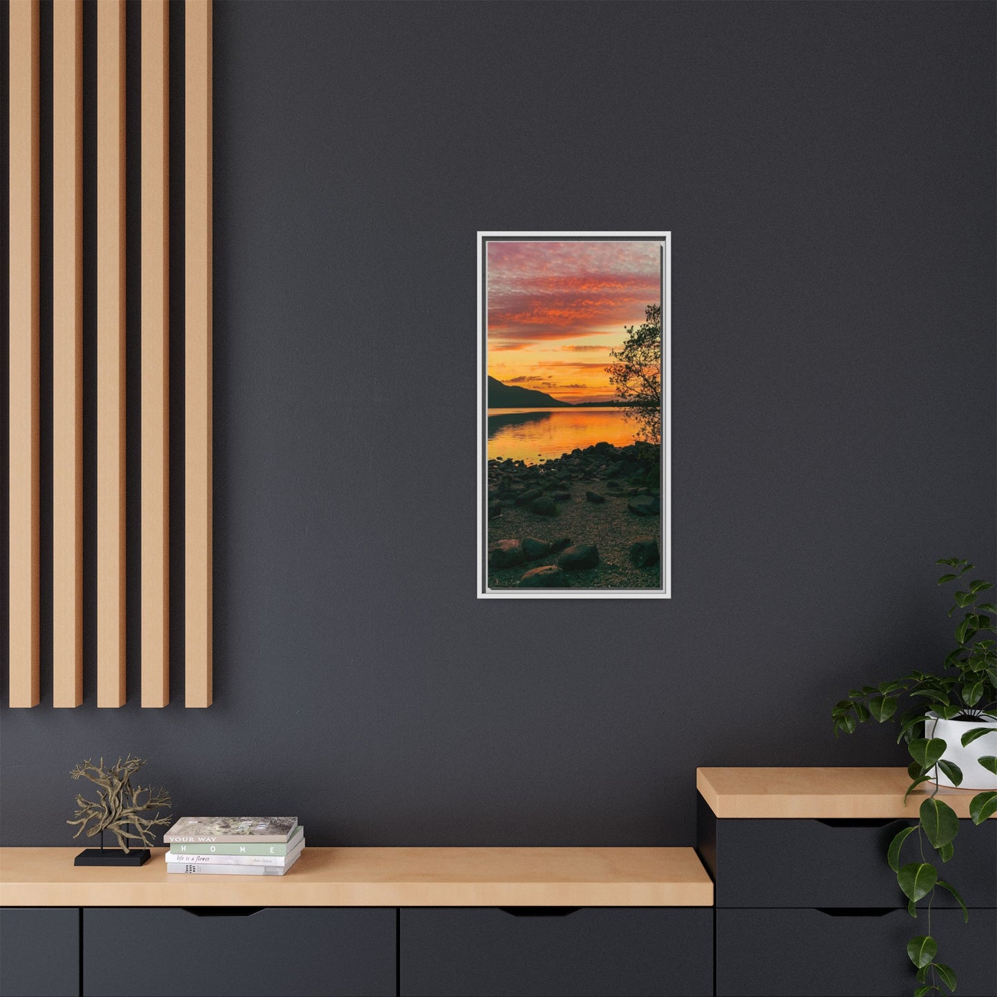 Sunset in Kerry Matte Canvas, Framed (Multi-color)