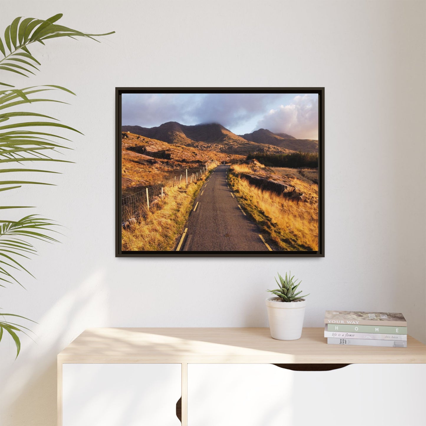 Sunset Road Matte Canvas, Framed (Multi-color)