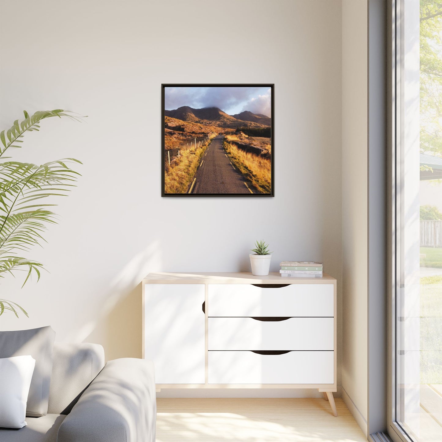 Sunset Road Matte Canvas, Framed (Multi-color)