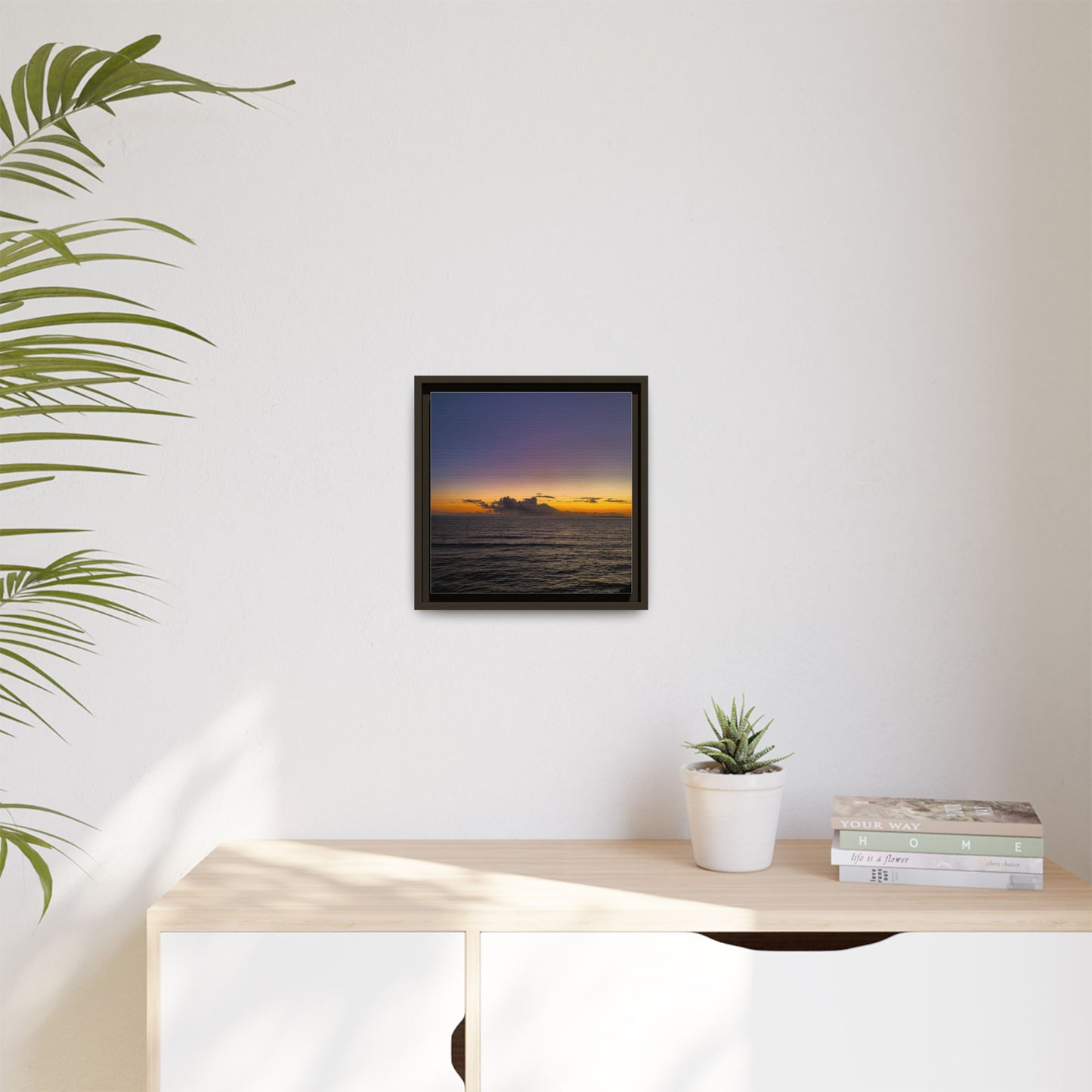 Sunset in Ocean 2 Matte Canvas, Framed (Multi-color)