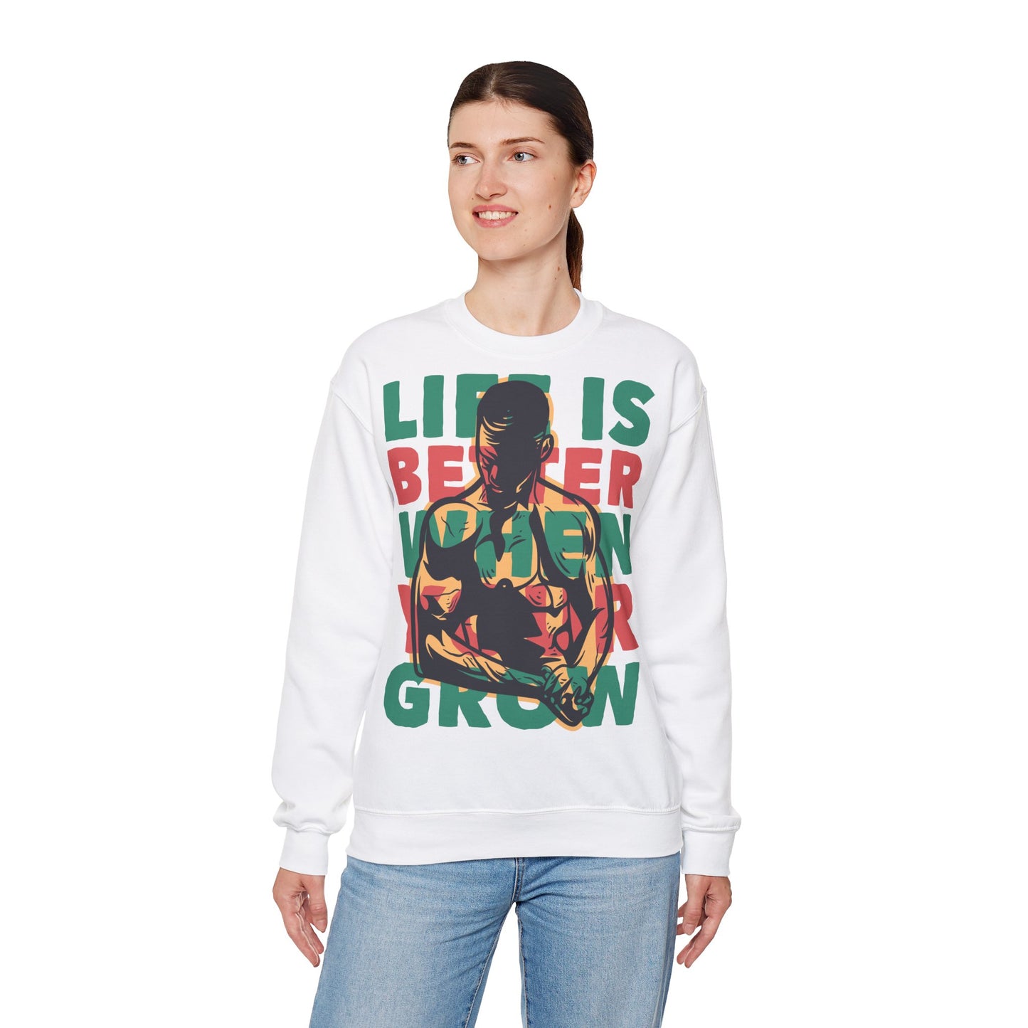 Unisex Heavy Blend™ Crewneck Sweatshirt - 'Life is Better When You Grow' Graphic