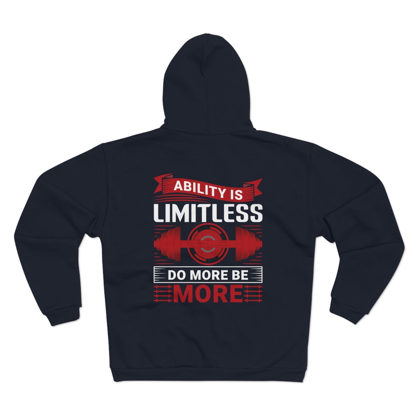 Limitless Strength Unisex Hooded Zip Sweatshirt - Motivational Fitness Wear