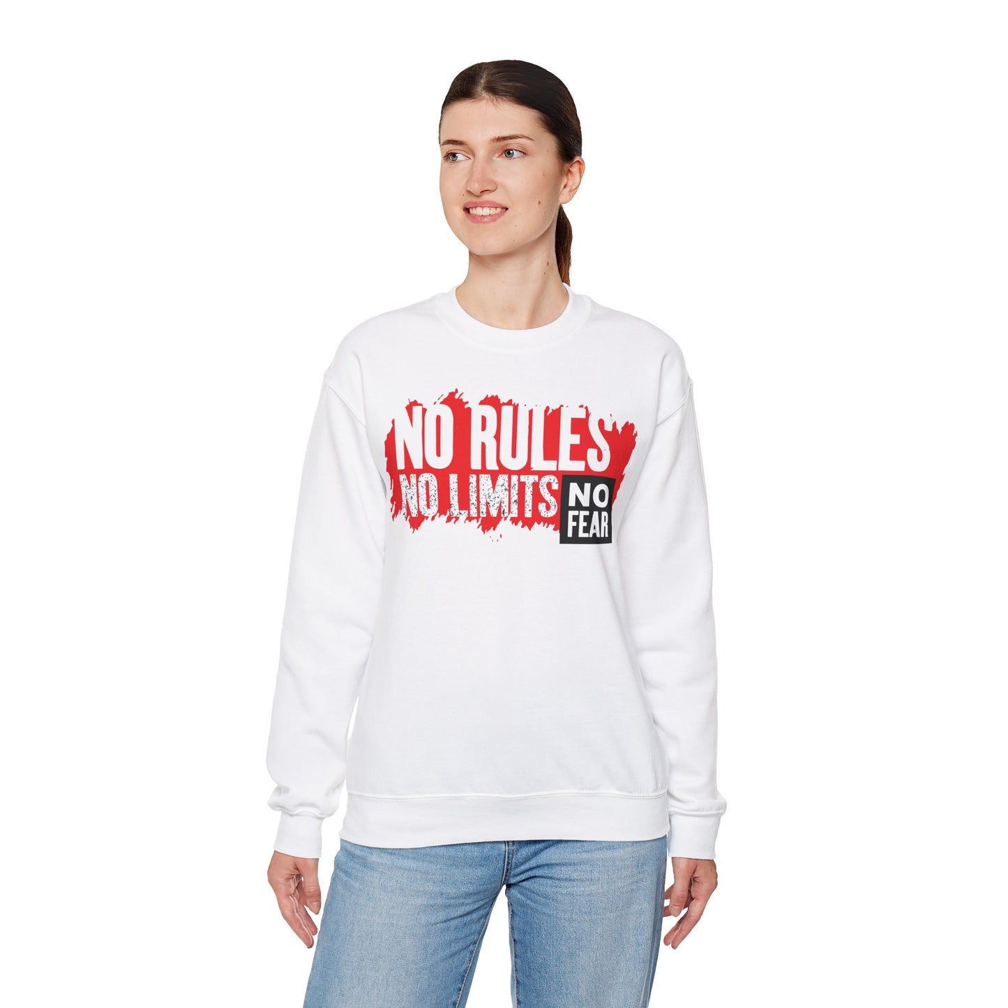 No Rules No Limits No Fear Crewneck Sweatshirt - Unisex Heavy Blend