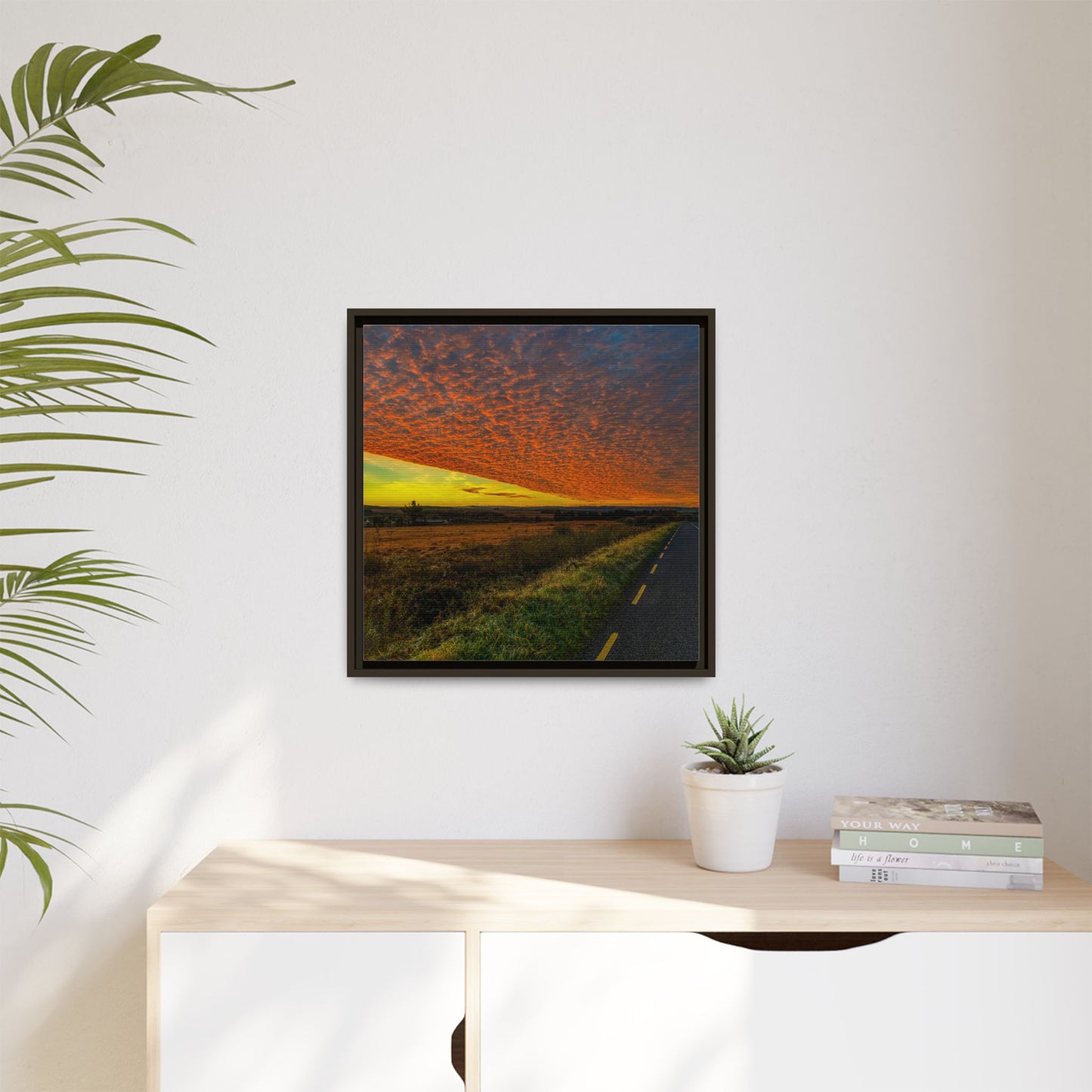 Cloudy Sunset Matte Canvas, Framed (Multi-color)
