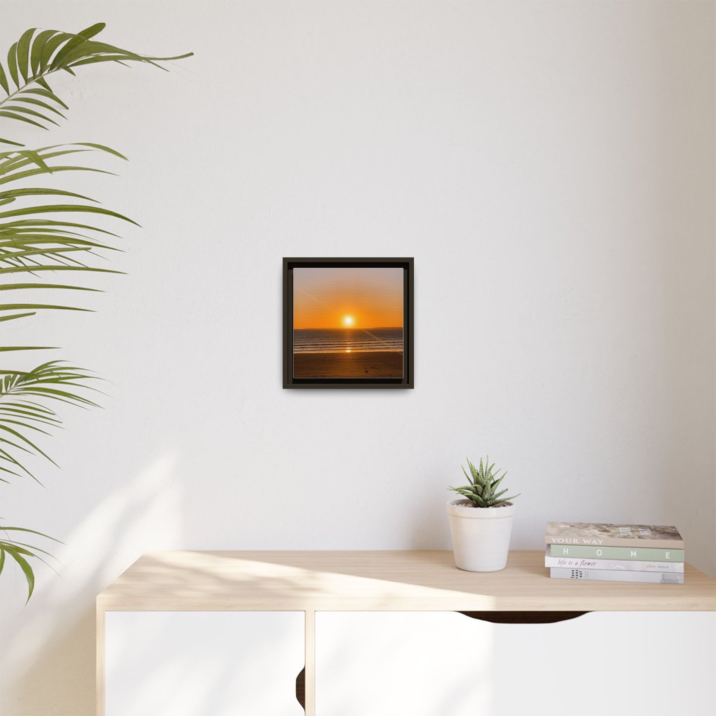 Sunset in Ocean Matte Canvas, Framed (Multi-color)