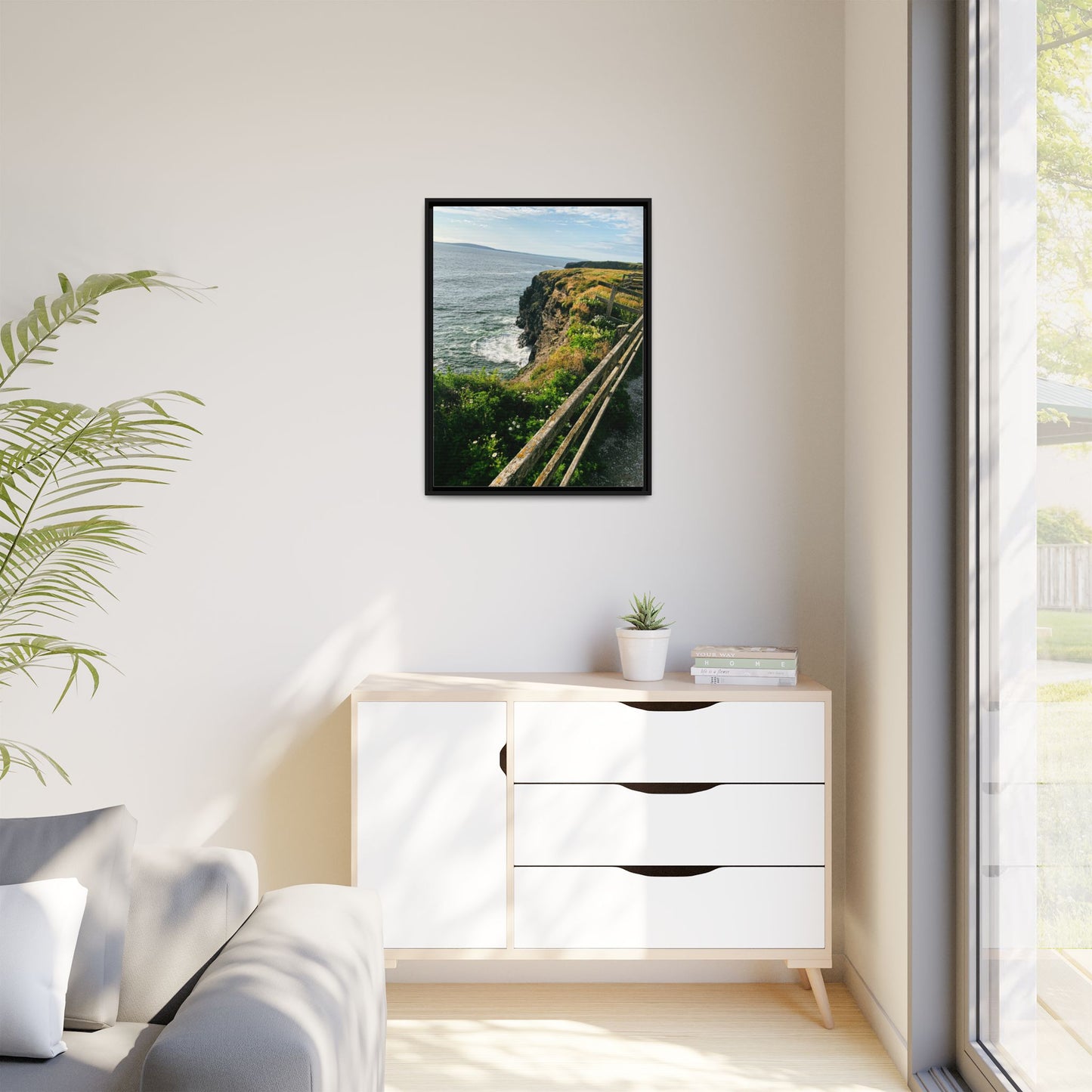 Ballybunion Cliff Walk Matte Canvas, Framed (Multi-color)