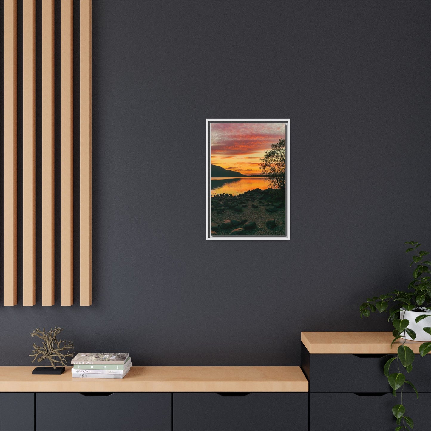 Sunset in Kerry Matte Canvas, Framed (Multi-color)