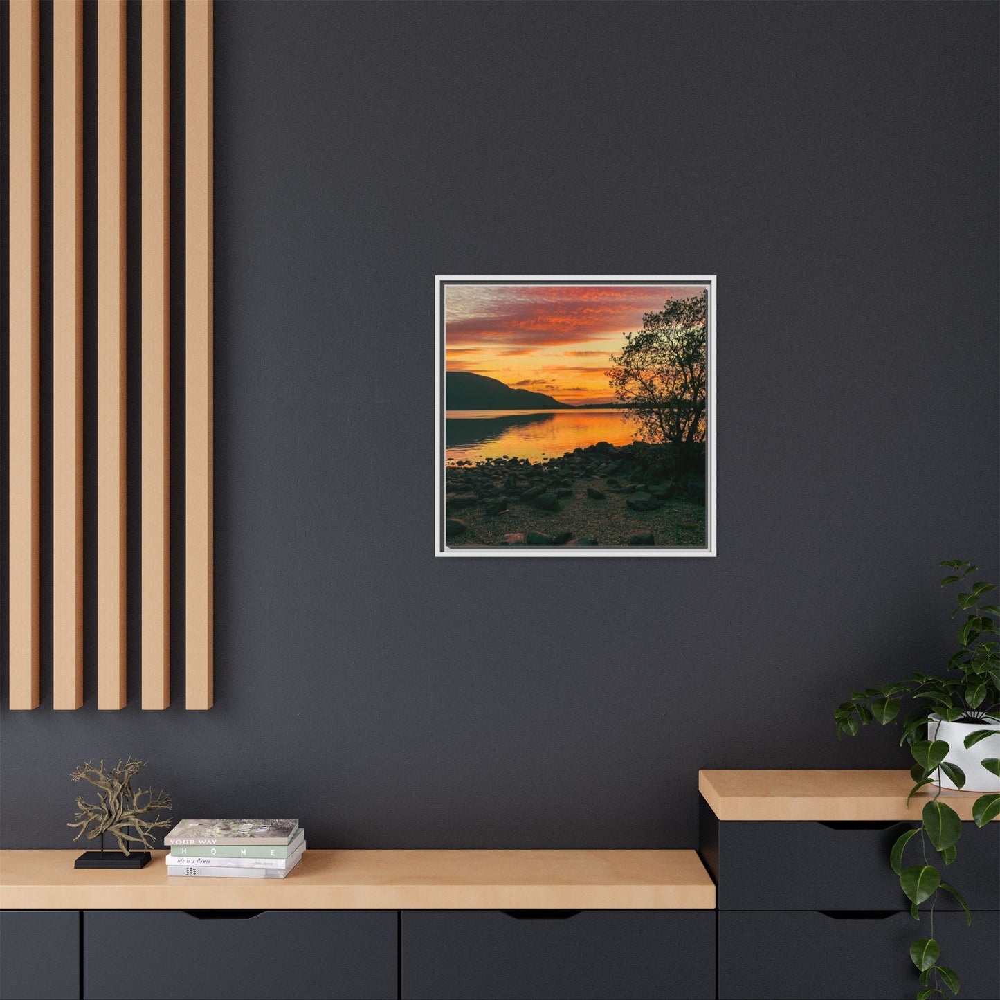 Sunset in Kerry Matte Canvas, Framed (Multi-color)