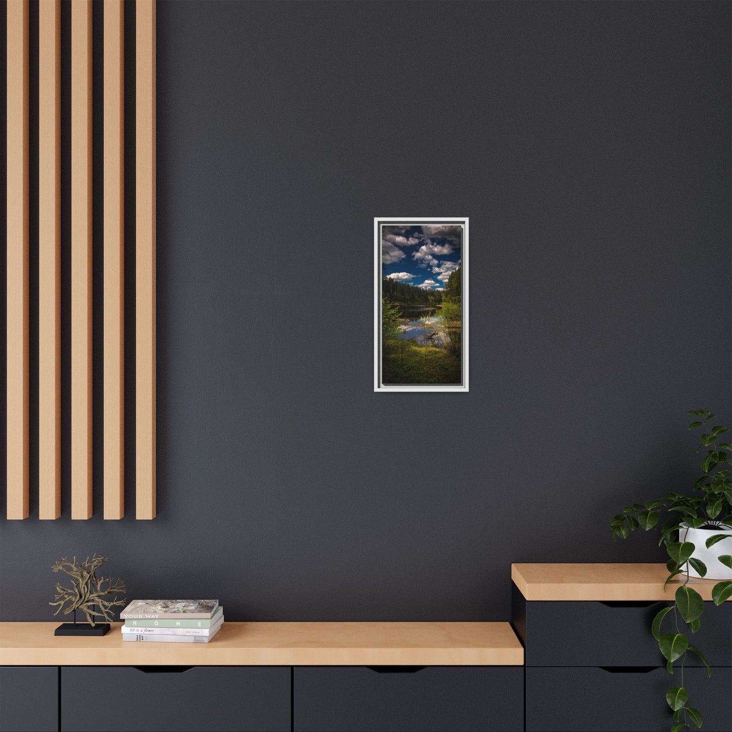 Vilnius Lake Matte Canvas, Framed (Multi-color)