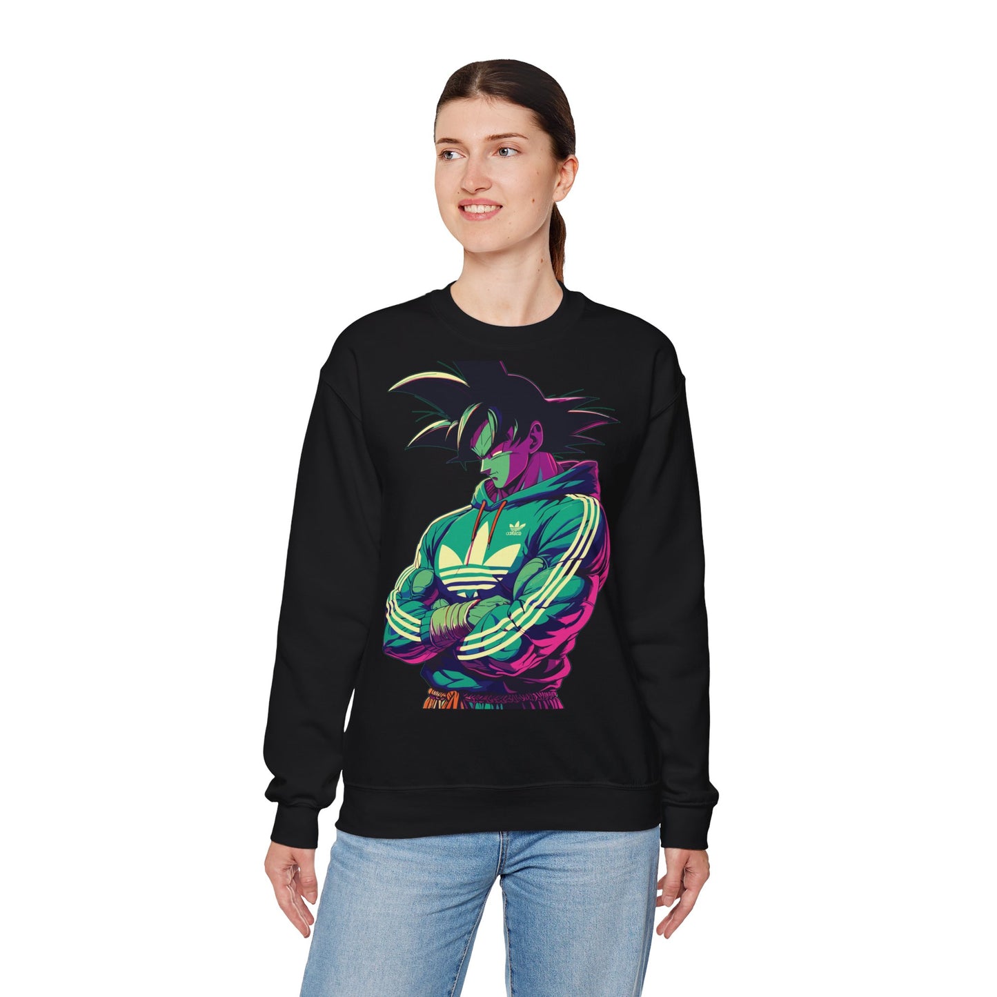 Retro Anime Crewneck Sweatshirt - Goku Design