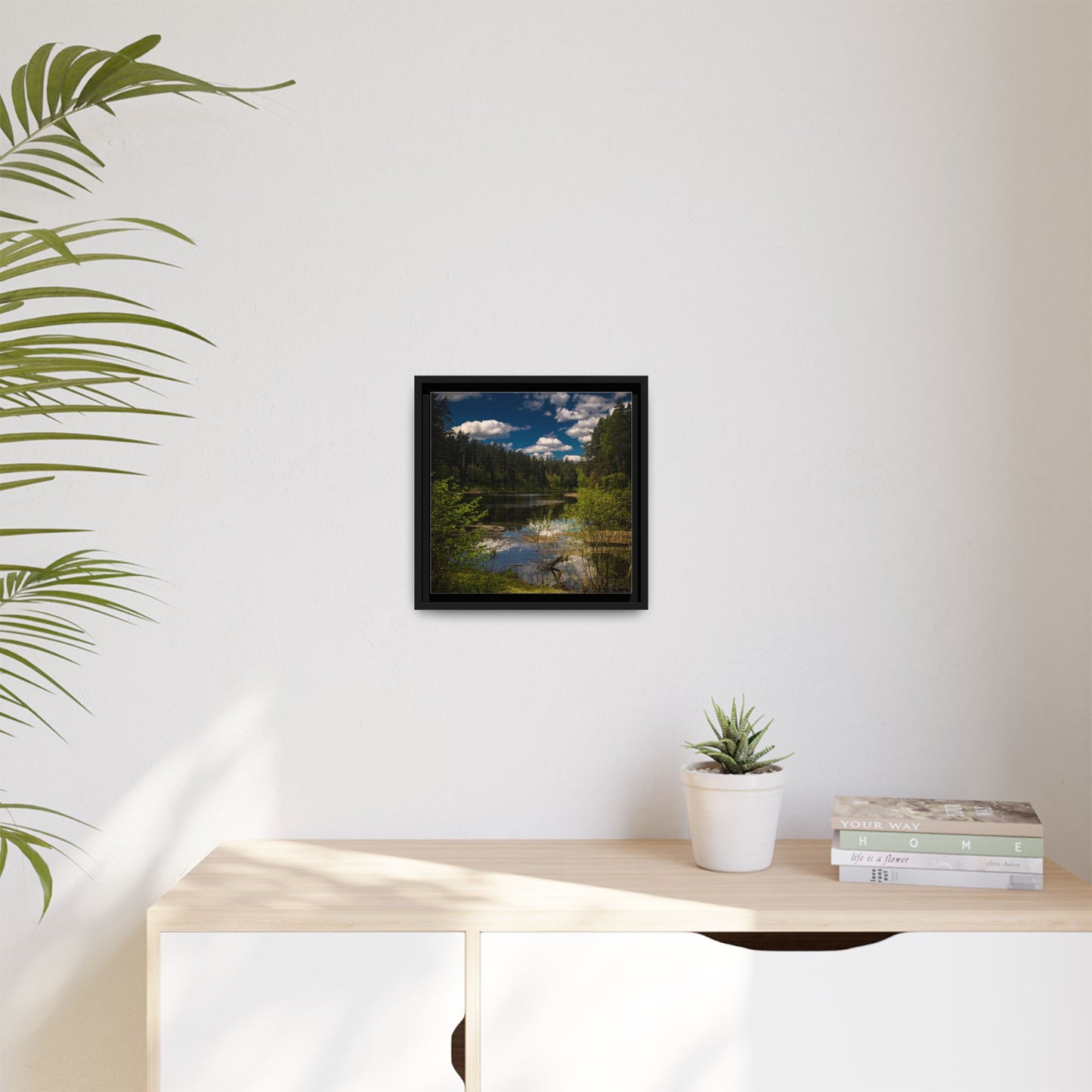 Vilnius Lake Matte Canvas, Framed (Multi-color)