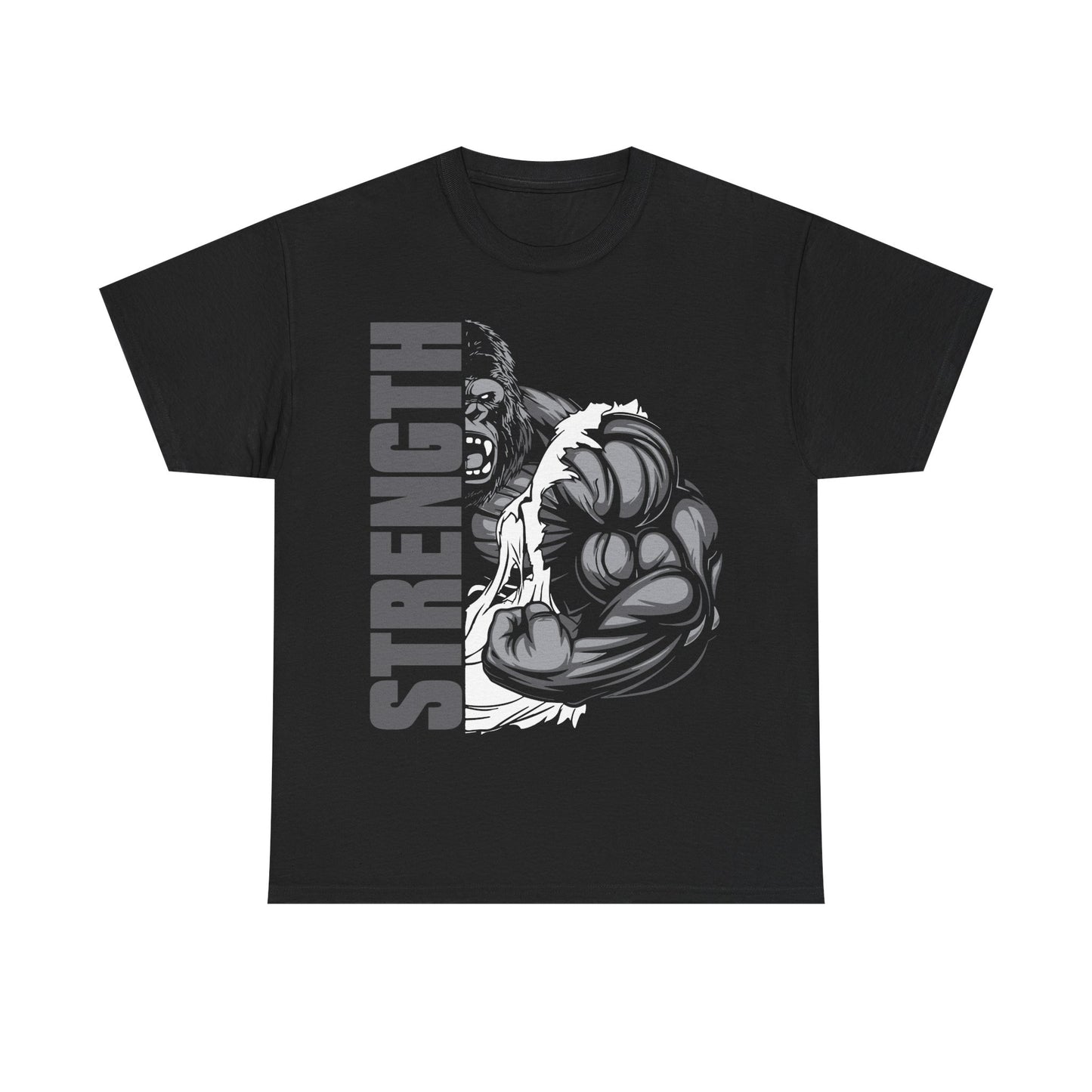 Strength Unisex Heavy Cotton Tee - Motivational Shirt for Fitness Enthusiasts Black