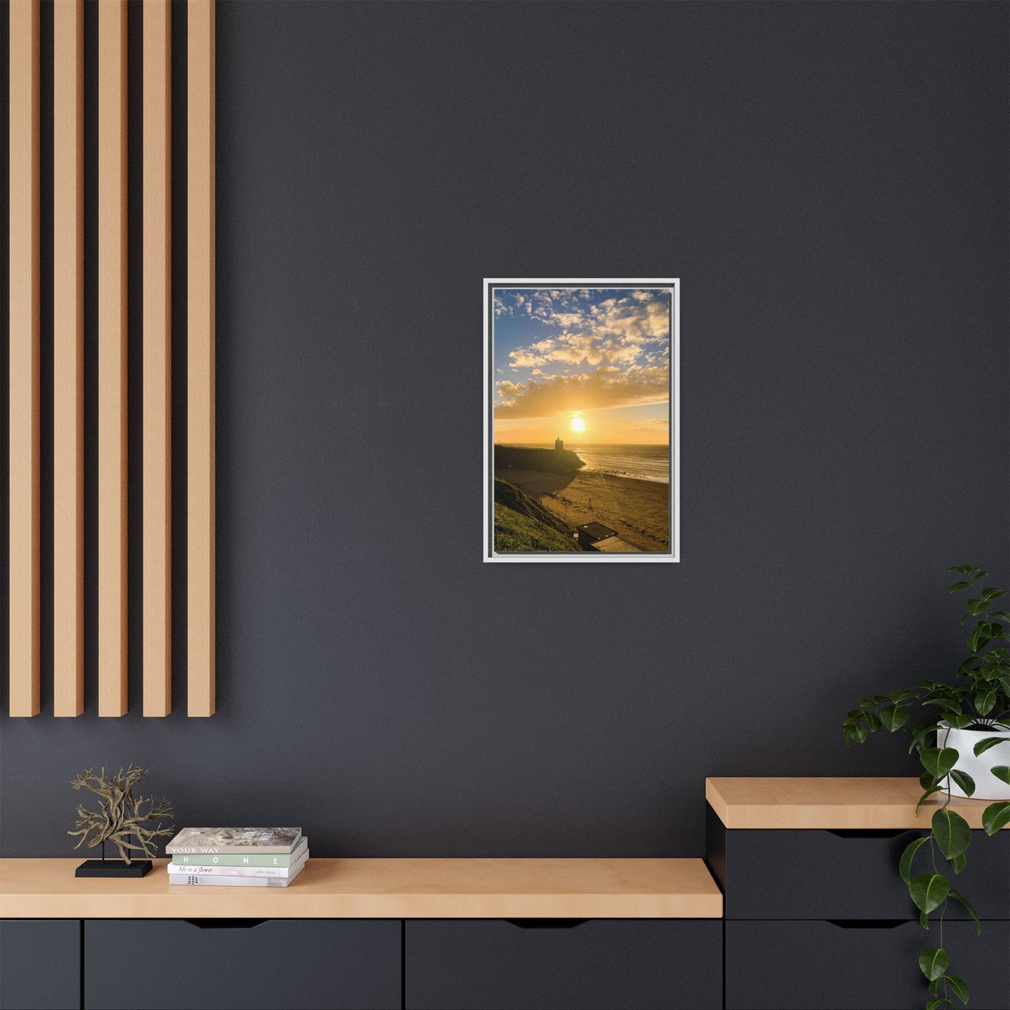 Ballybunion Sunset Castle Matte Canvas, Framed (Multi-color)