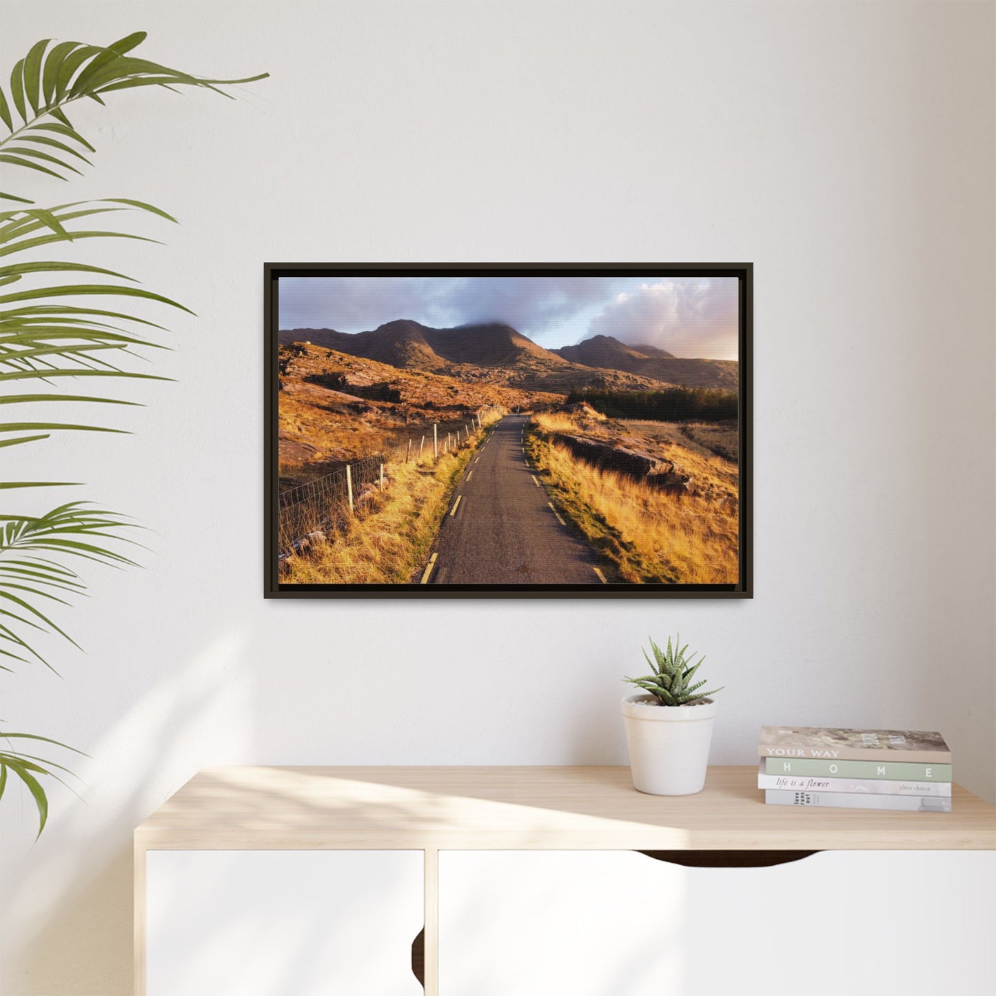 Sunset Road Matte Canvas, Framed (Multi-color)
