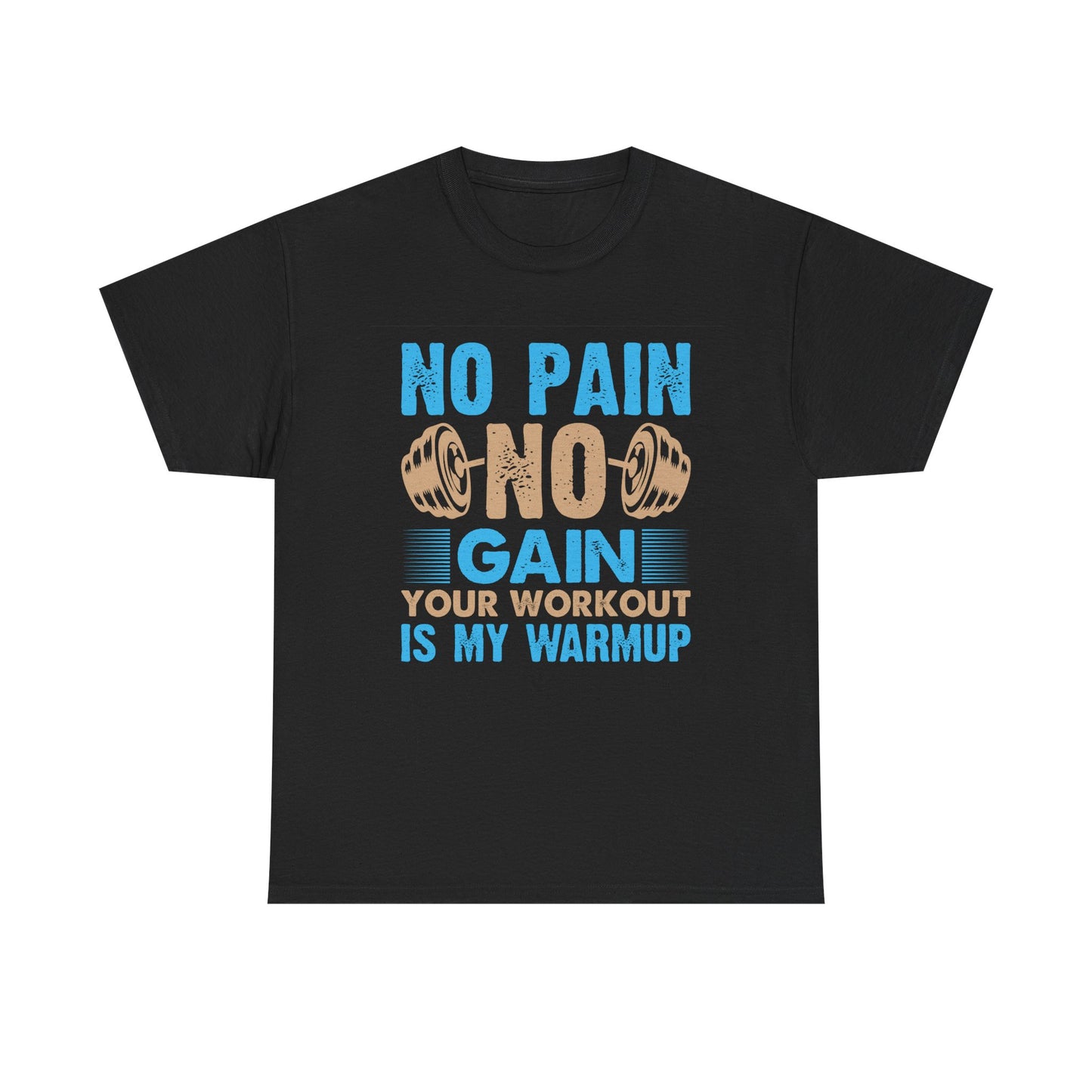 Unisex Heavy Cotton Tee - "No Pain, No Gain" Fitness Motivational Shirt
