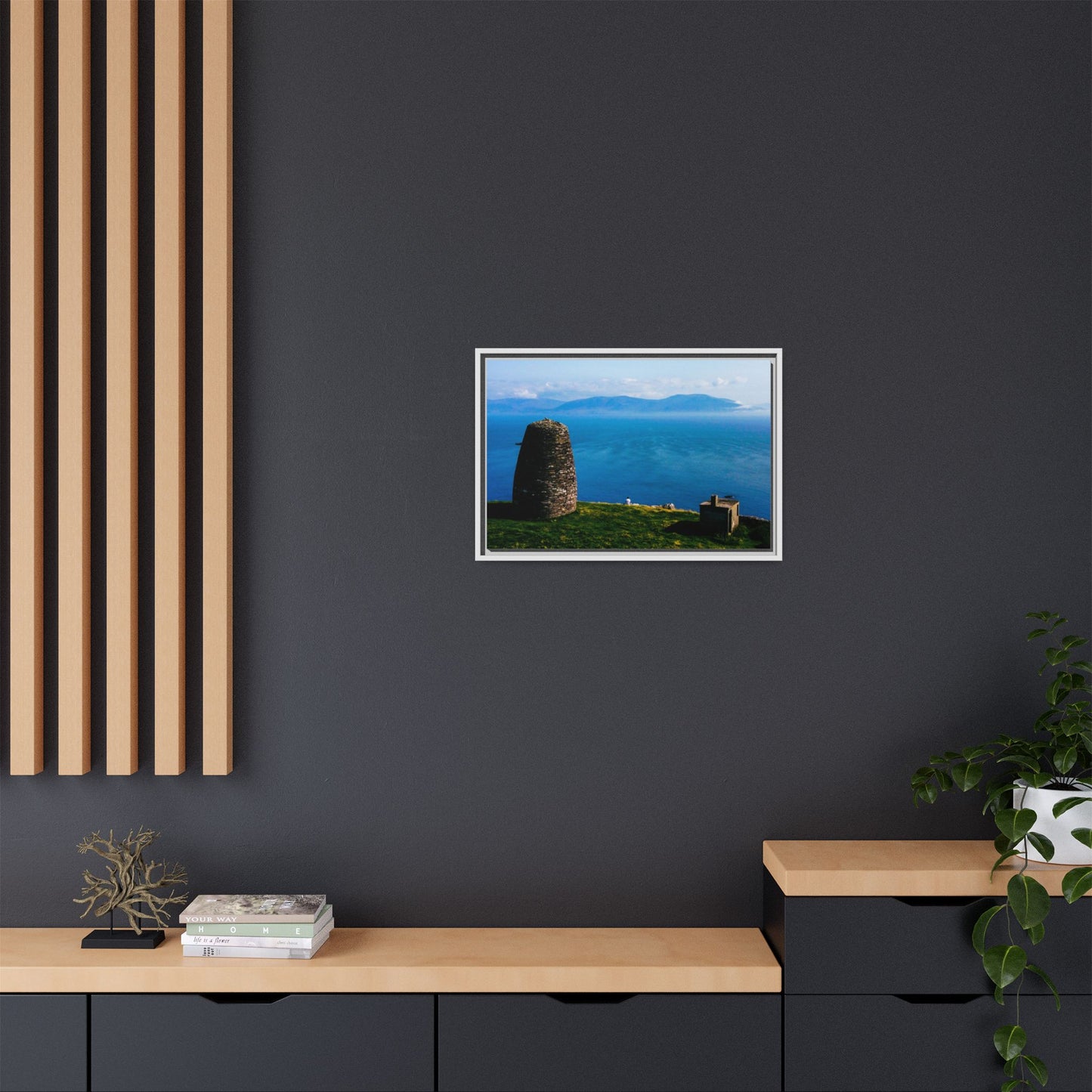 Ask Tower Matte Canvas, Framed (Multi-color)