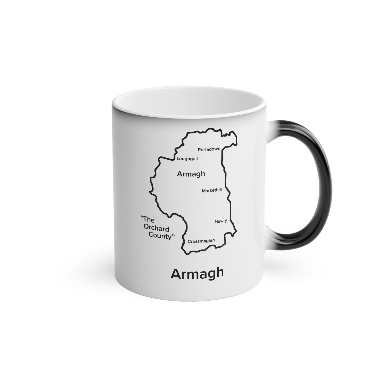 Armagh Magic Mug: Color - Changing Coffee Cup with Artistic Map Design