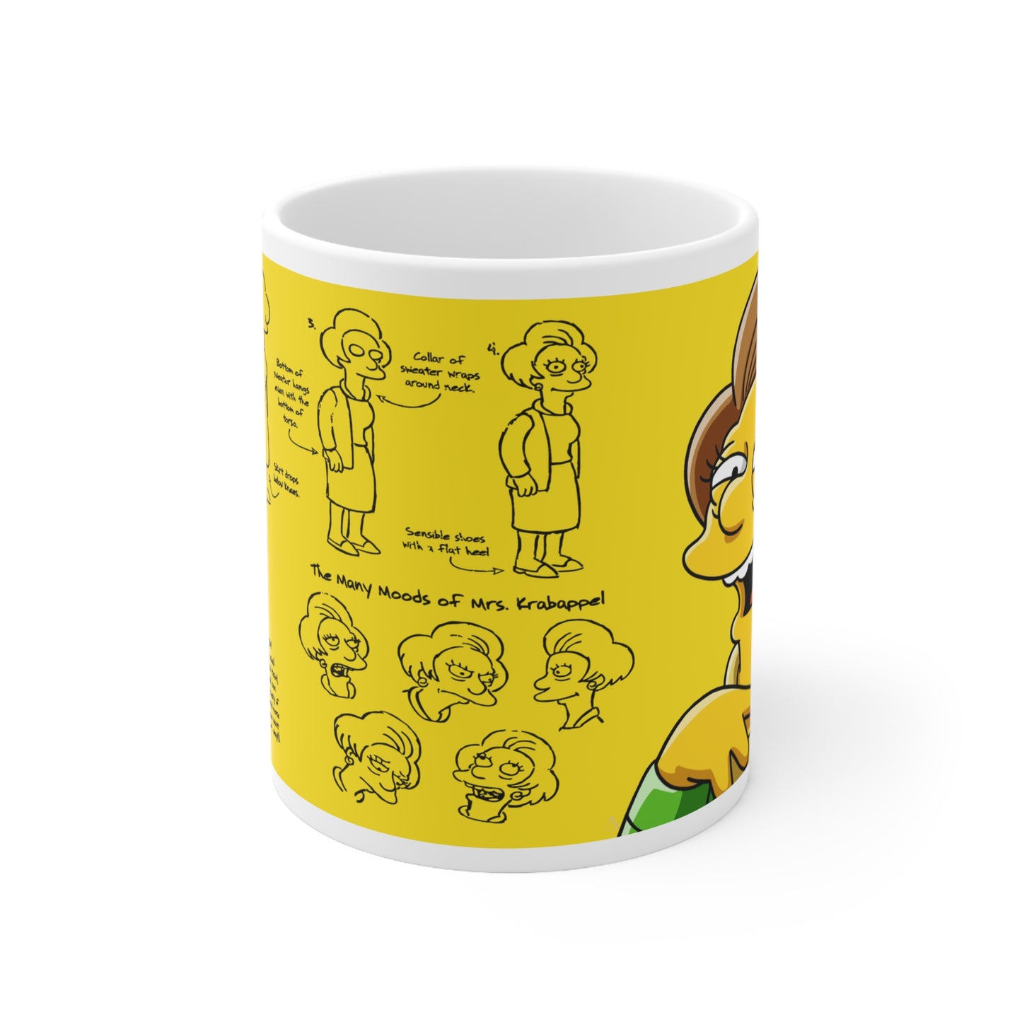 Mrs. Krabappel Moods Ceramic Coffee Cup - Fun 11oz & 15oz Mugs for Teachers and Fans